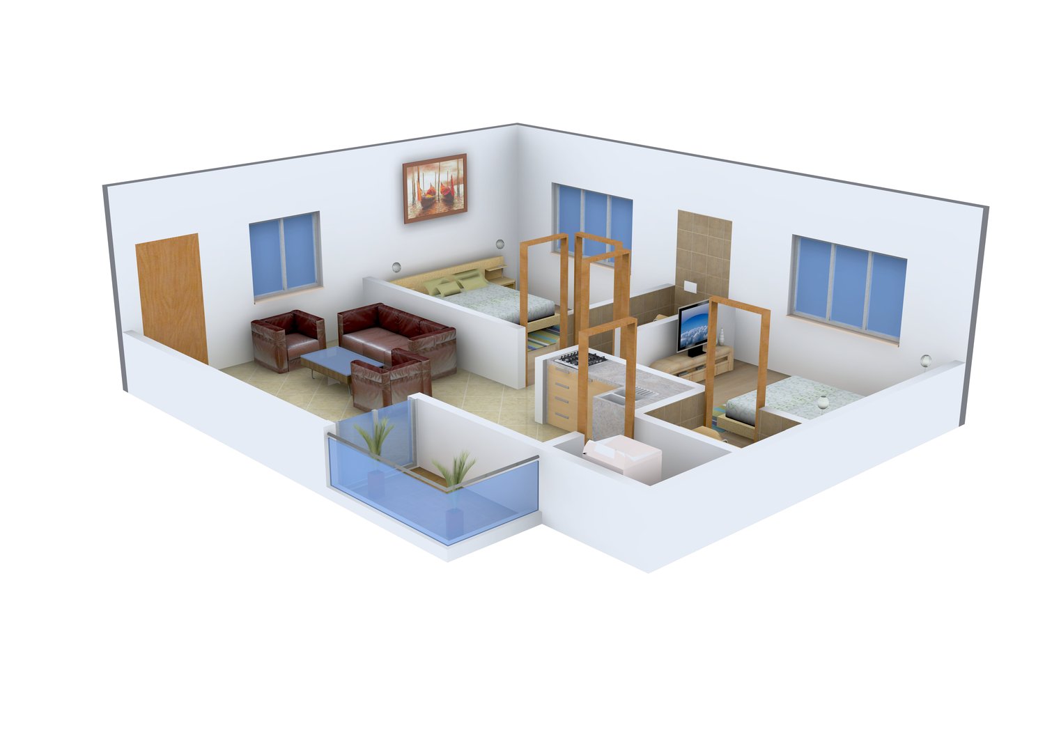 3DFloorPlan of TCH Garden Residency