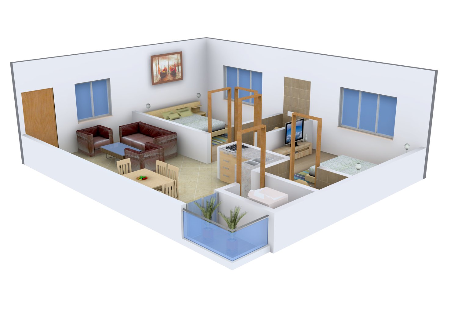3DFloorPlan of TCH Garden Residency