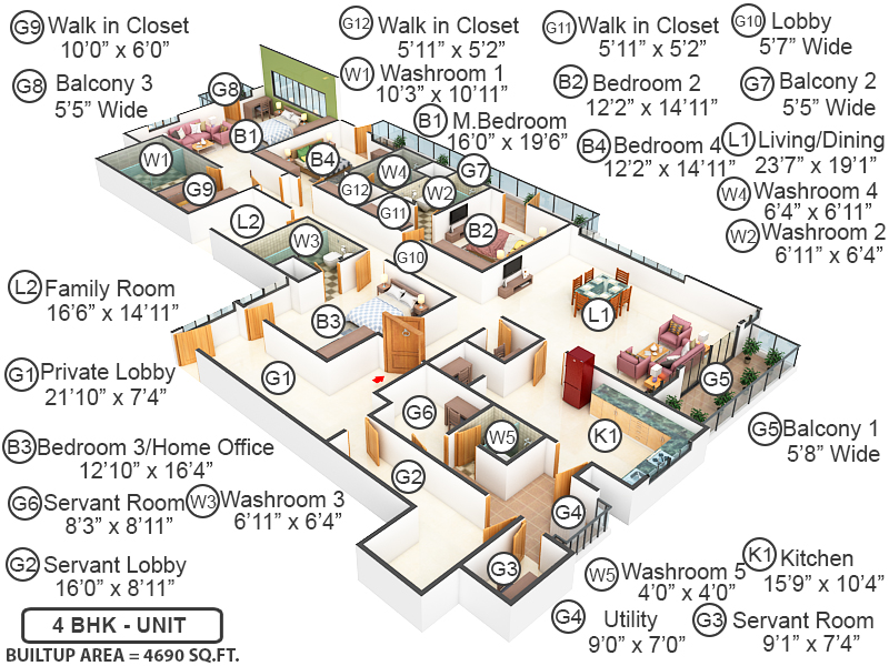 3DFloorPlan of Pioneer Araya