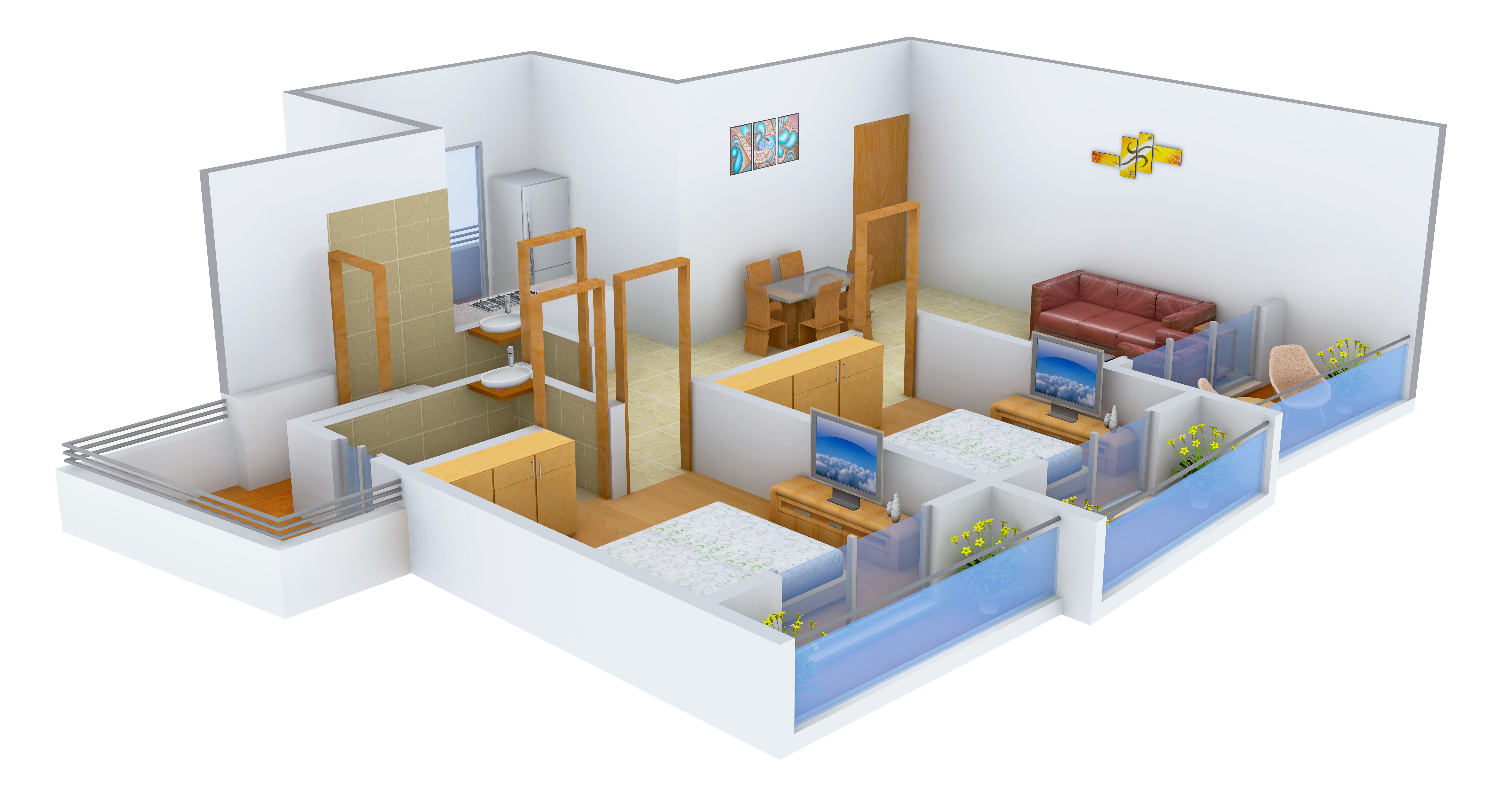 3DFloorPlan of Sadguru Platinum