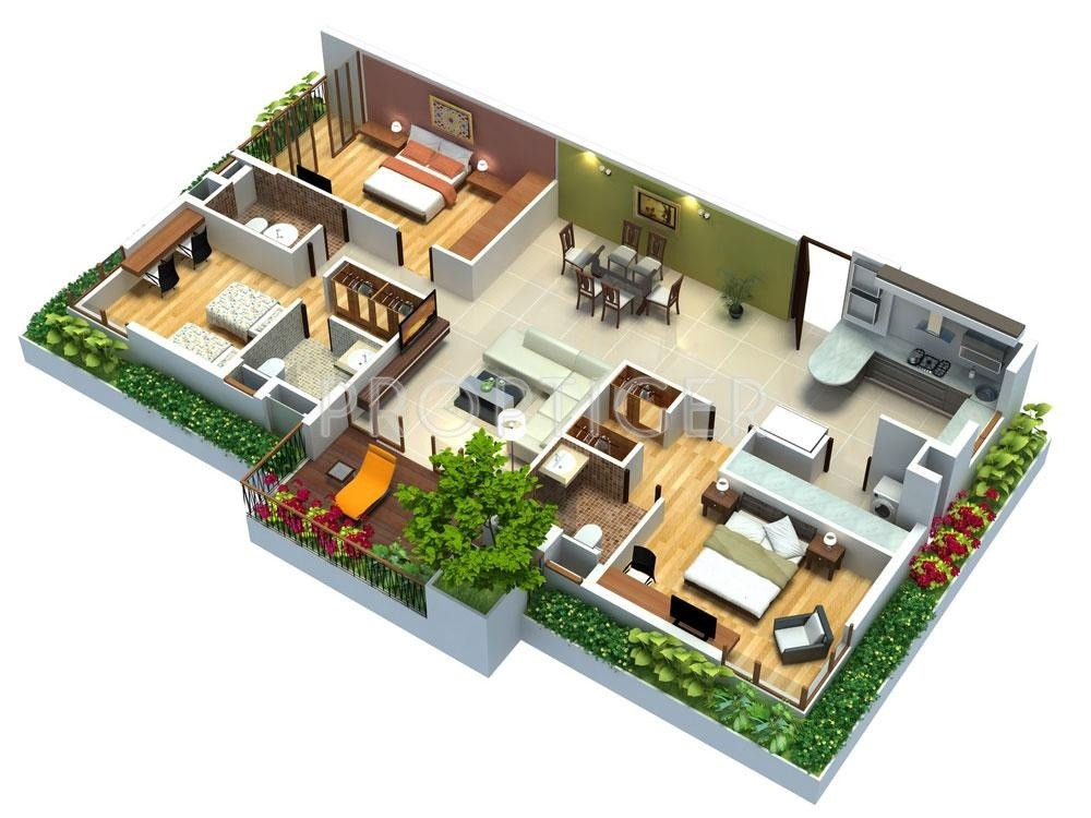 3DFloorPlan of Samskruti Hoysala