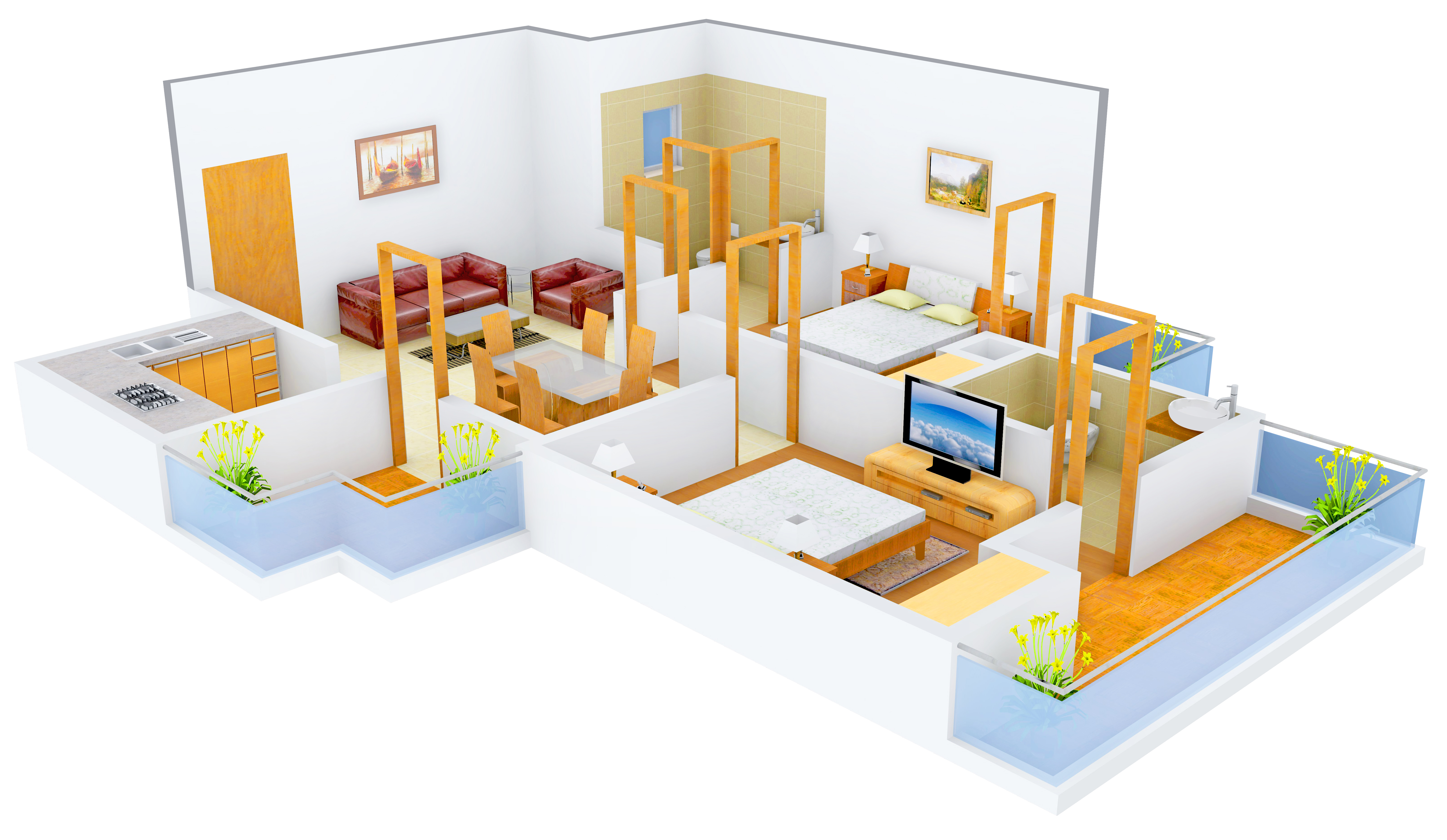 3DFloorPlan of Nandini Metro Suites