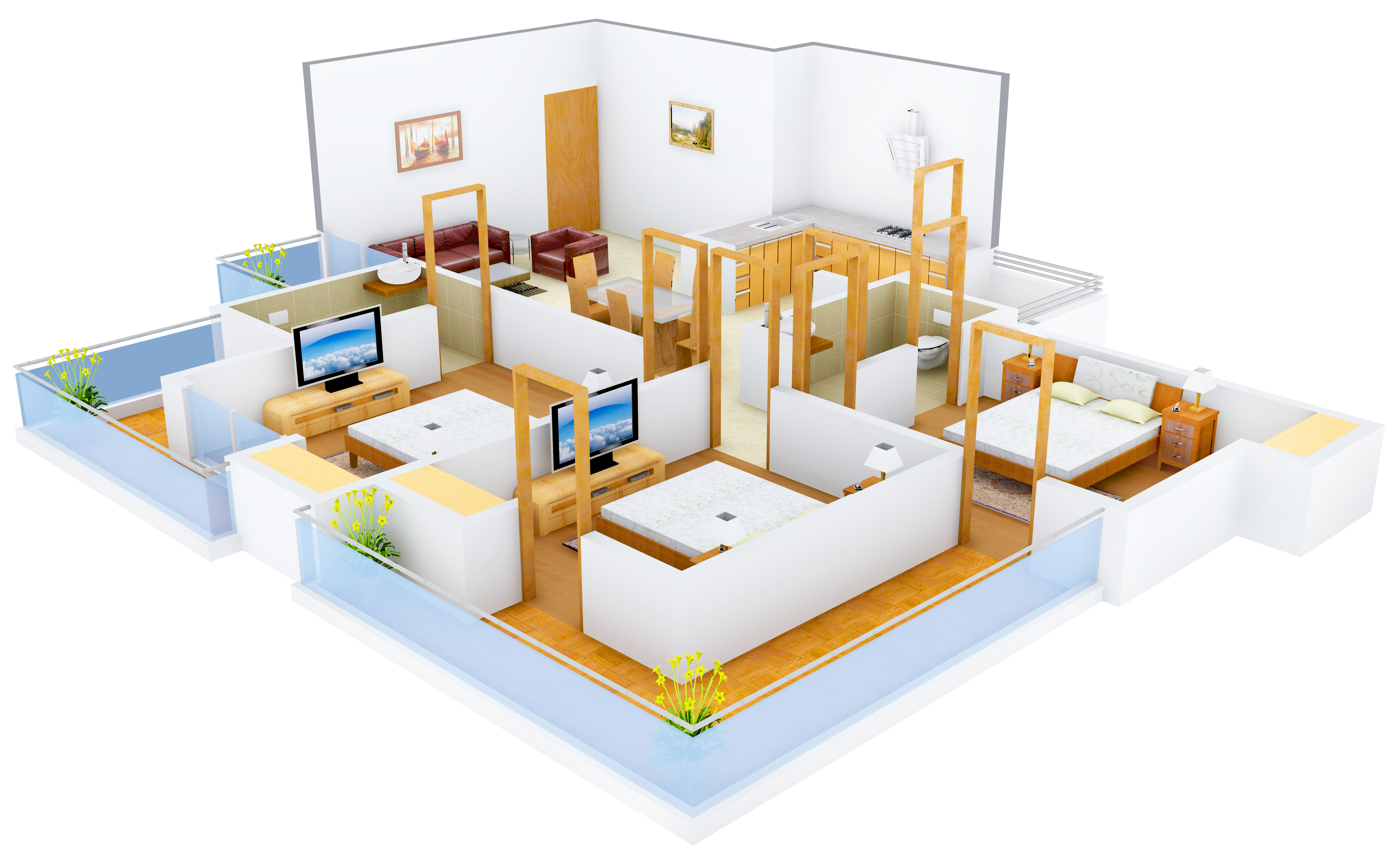 3DFloorPlan of Nandini Metro Suites