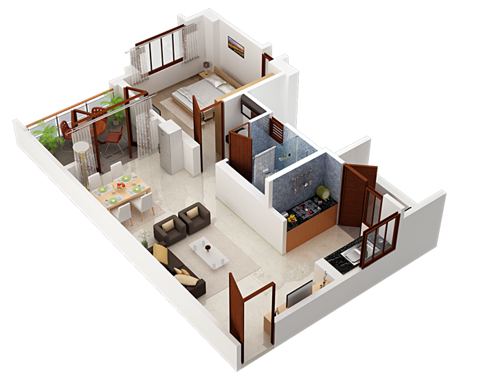 3DFloorPlan of Shriram Sameeksha