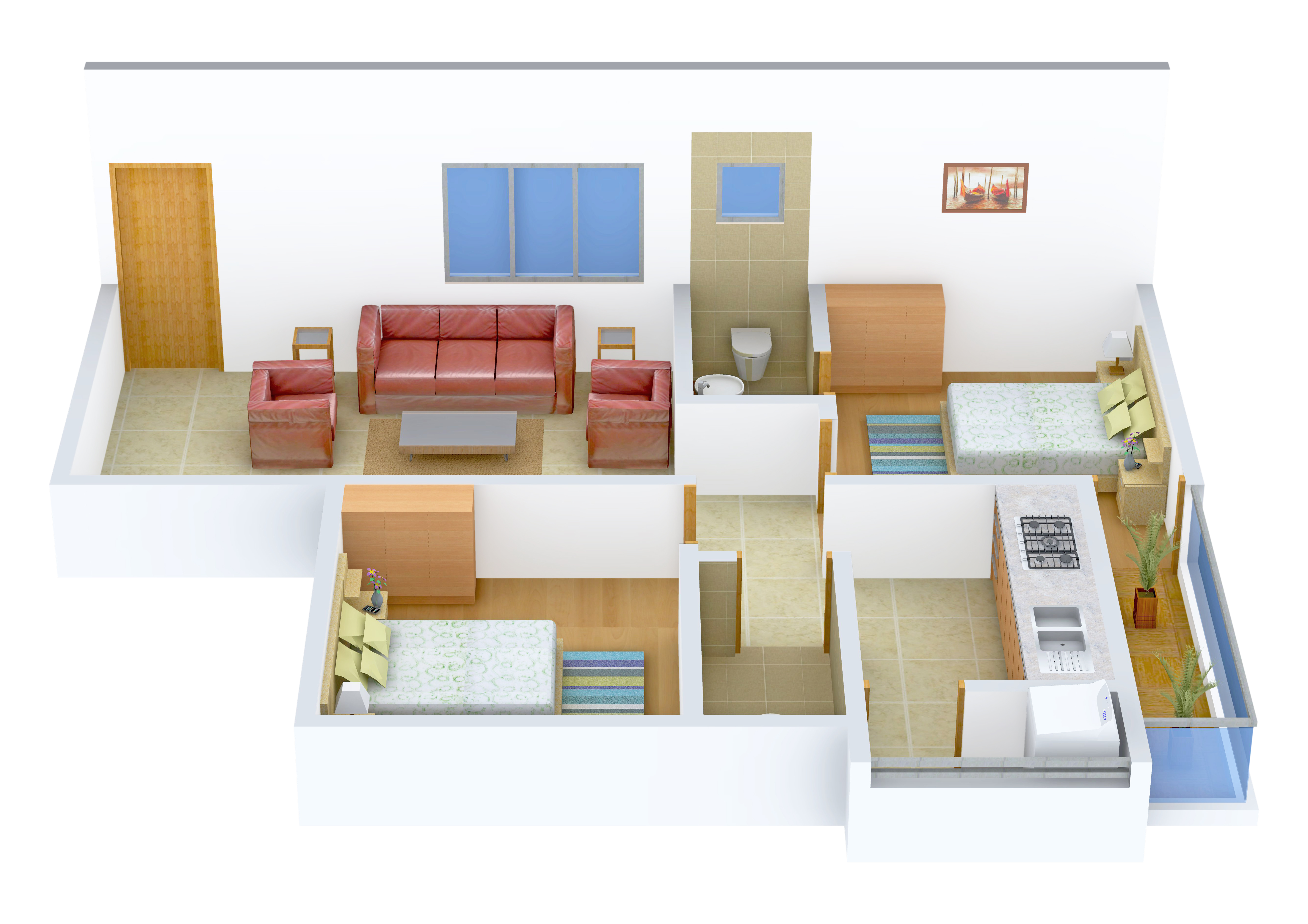3DFloorPlan of Oyester Homes Crest Castle