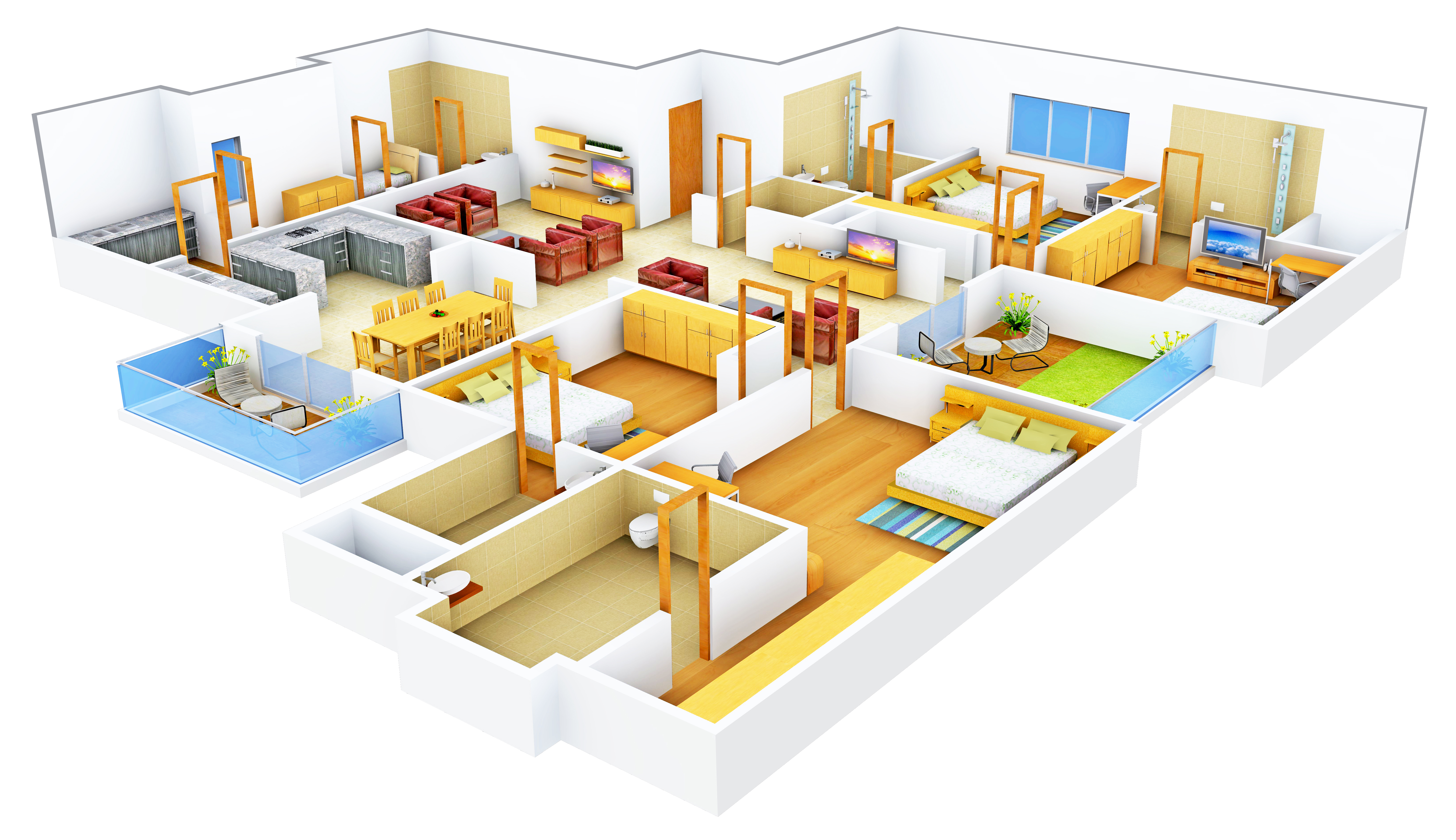 3DFloorPlan of Sobha Morzaria Grandeur