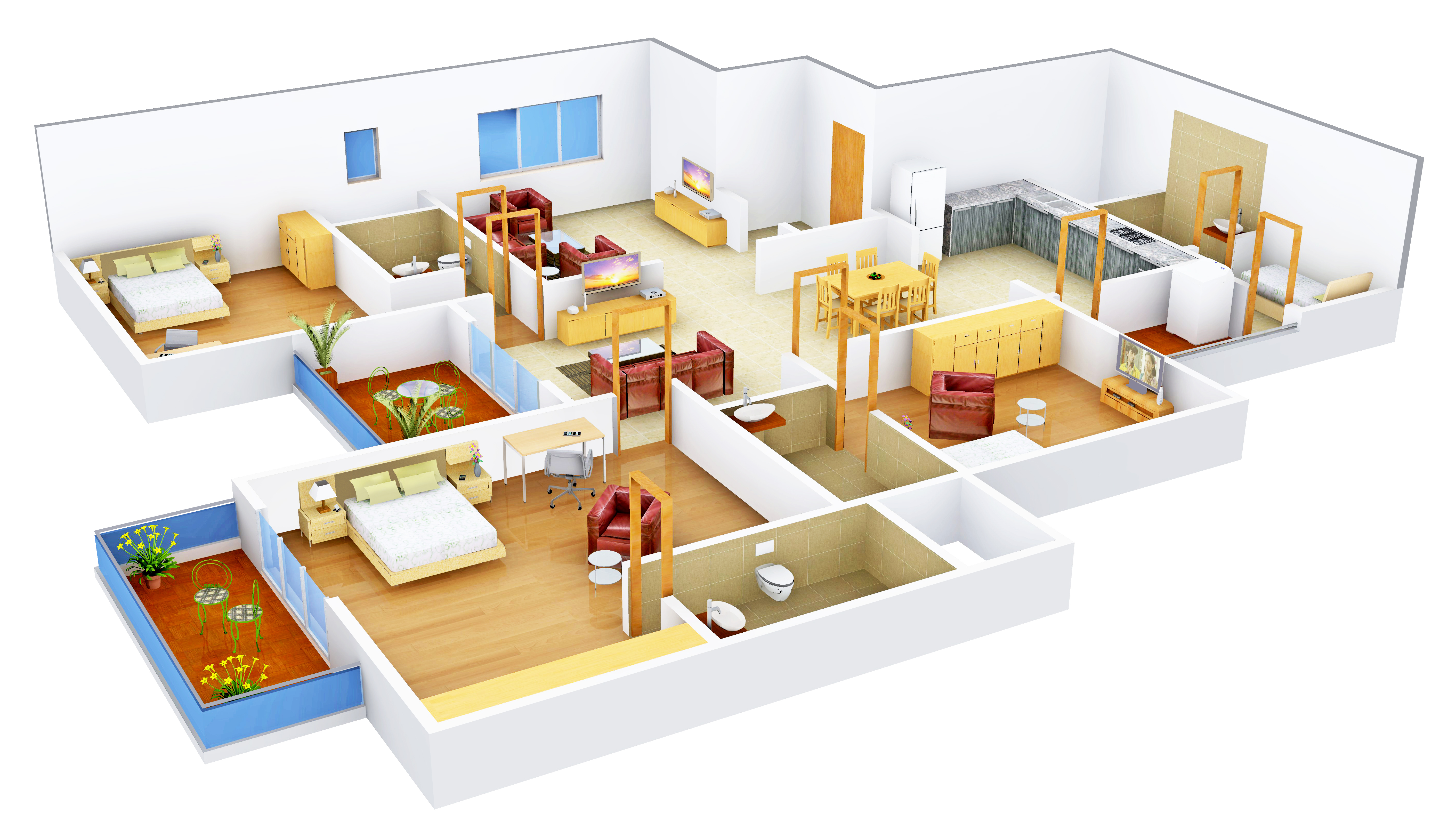 3DFloorPlan of Sobha Morzaria Grandeur