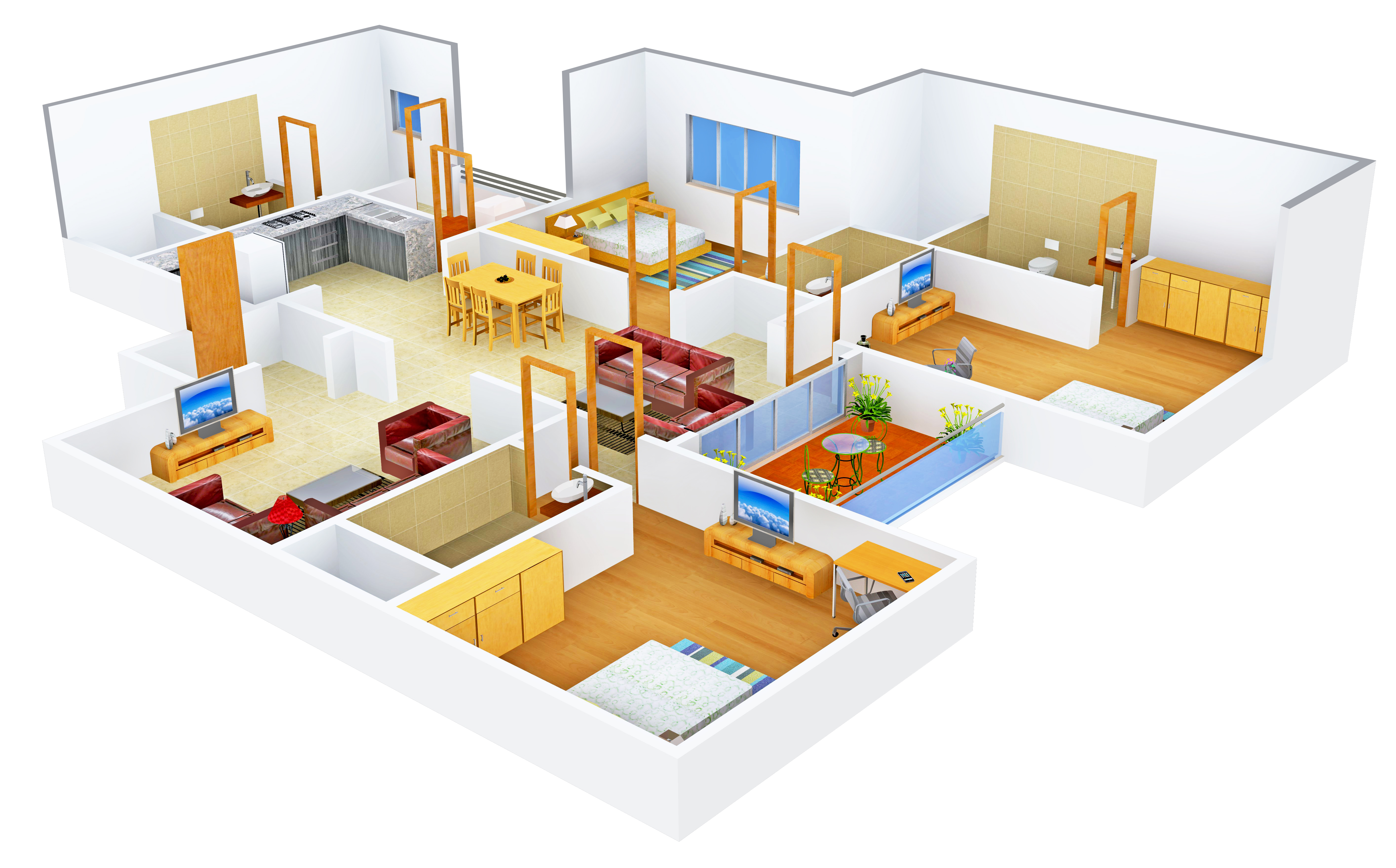 3DFloorPlan of Sobha Morzaria Grandeur