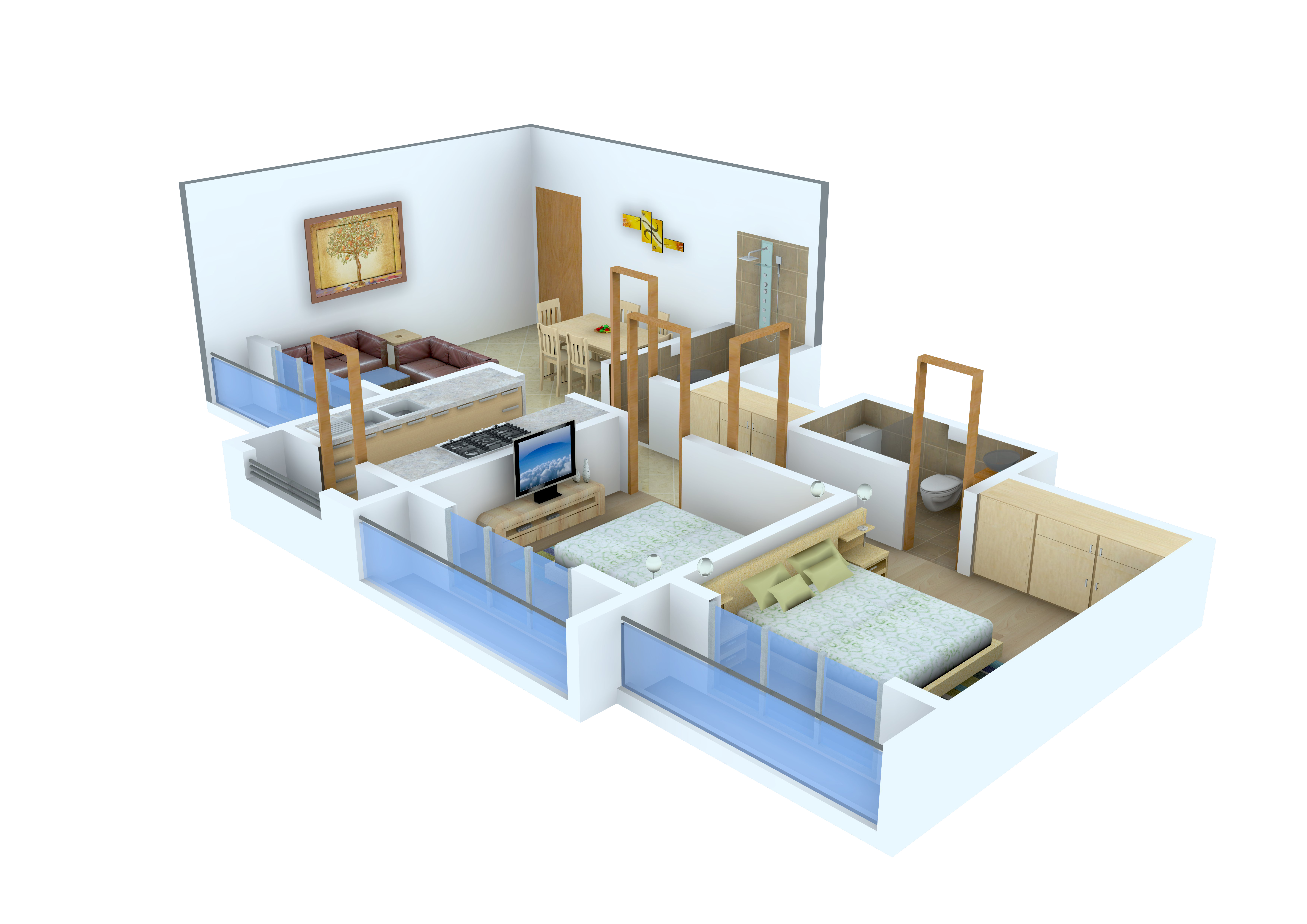 3DFloorPlan of Bachraj Paradise