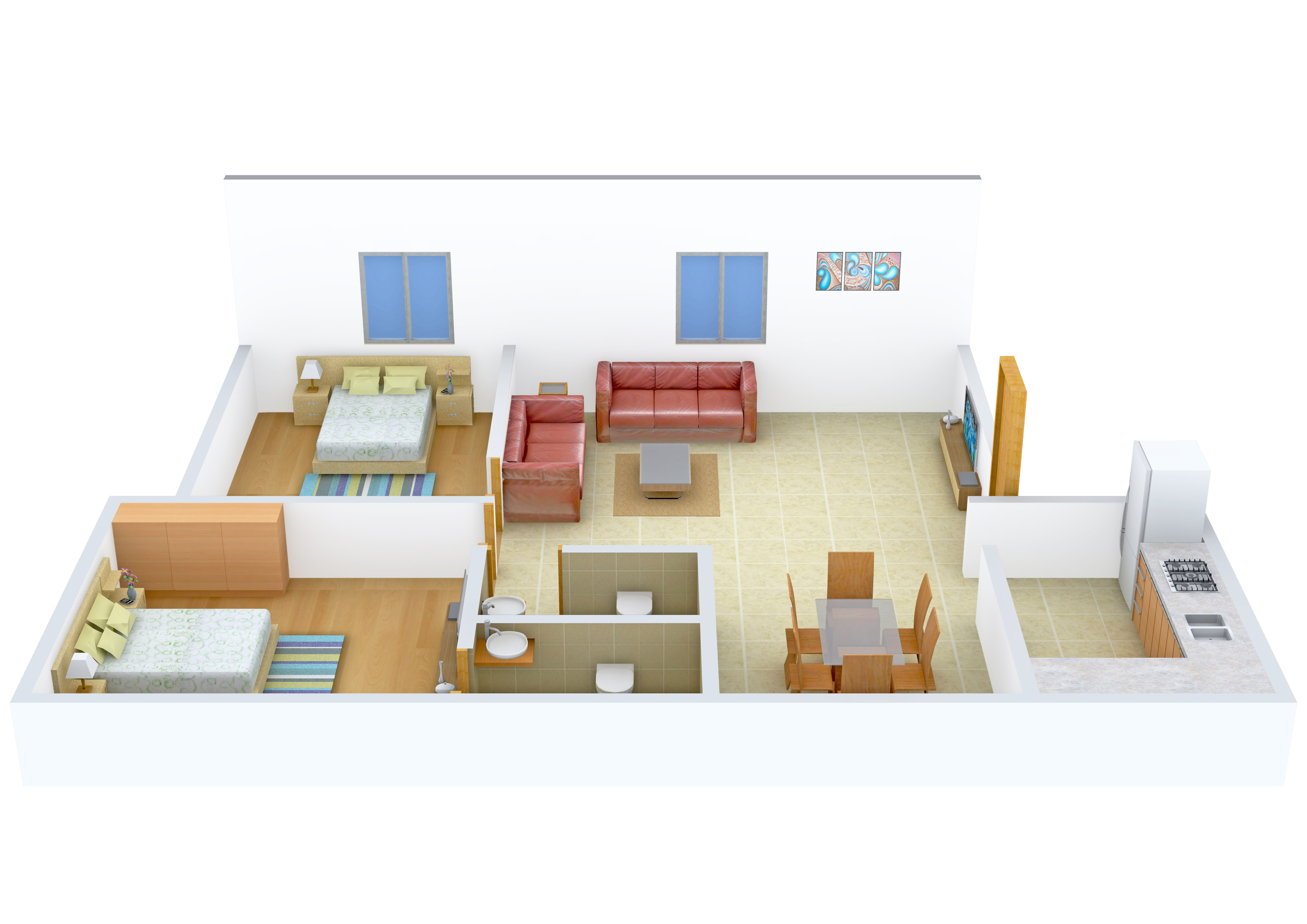 3DFloorPlan of Muthuram Muthuram Builders