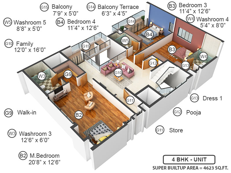 3DFloorPlan of Olympia Panache