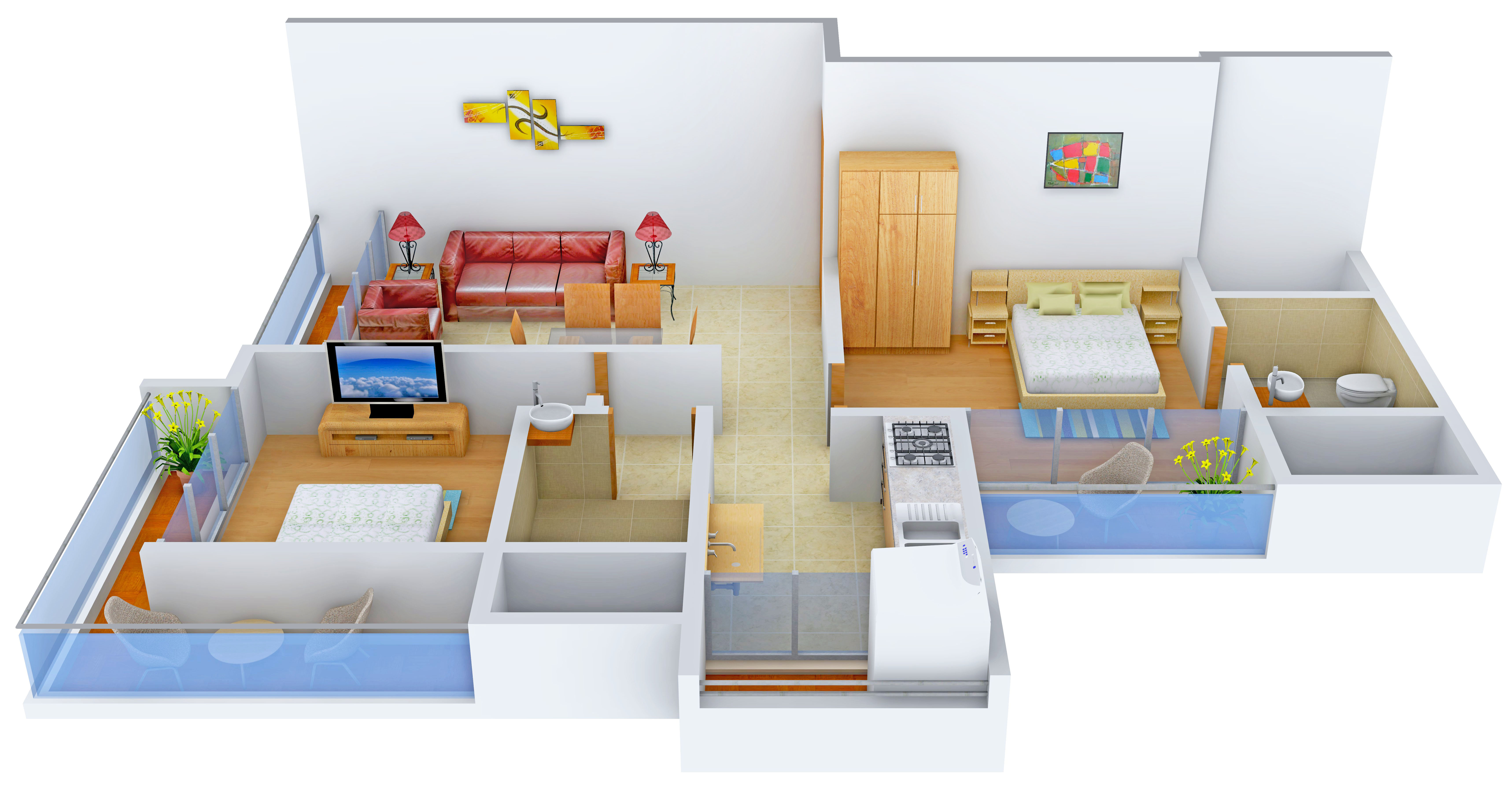 3DFloorPlan of Bharat Park Vistas