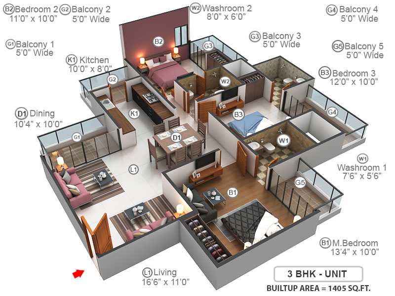 3DFloorPlan of Amaatra Homes