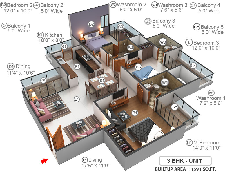 3DFloorPlan of Amaatra Homes