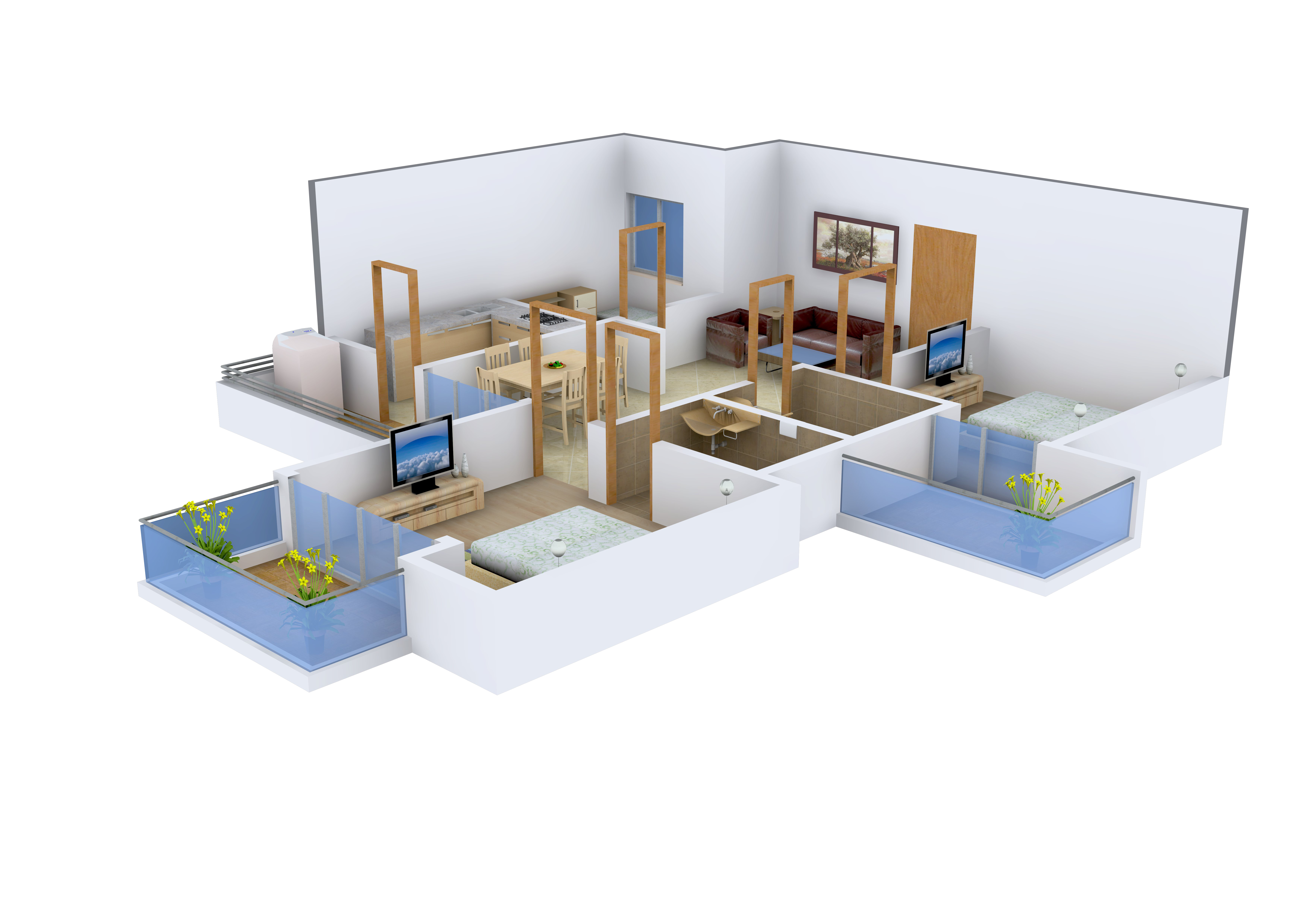 3DFloorPlan of Ekdant Dronagiri Vasundhara