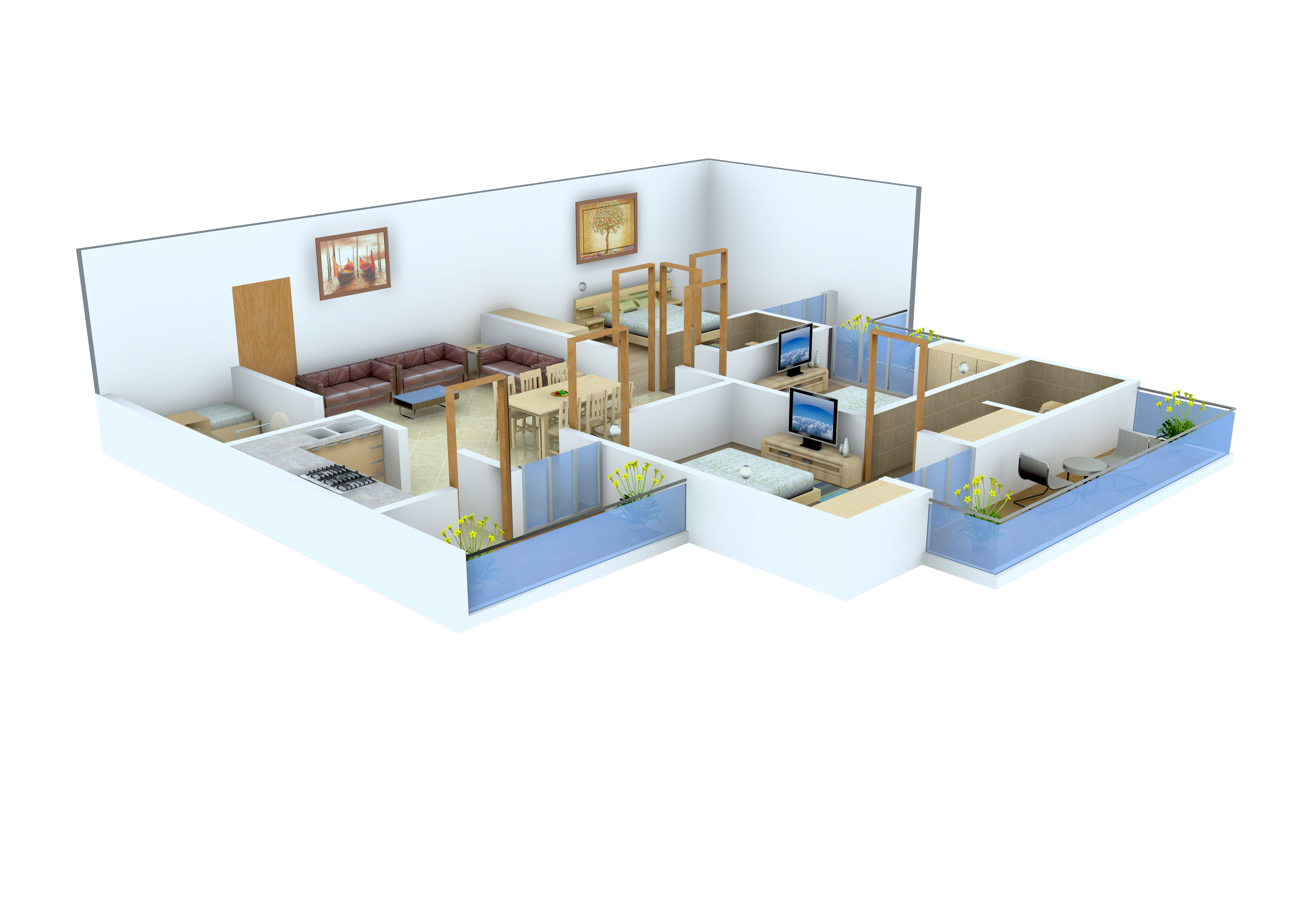 3DFloorPlan of Ekdant Dronagiri Vasundhara