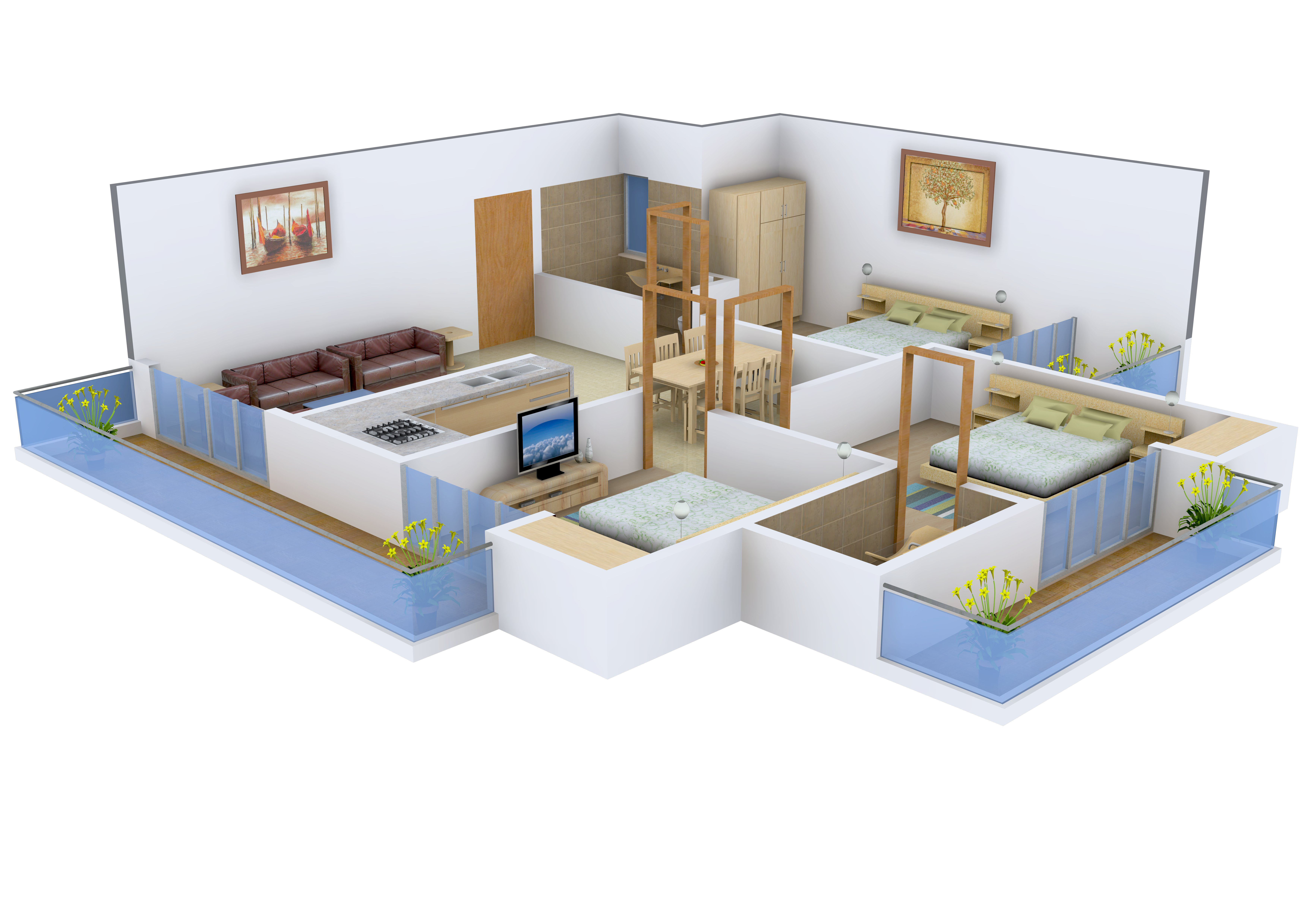 3DFloorPlan of Ekdant Dronagiri Vasundhara