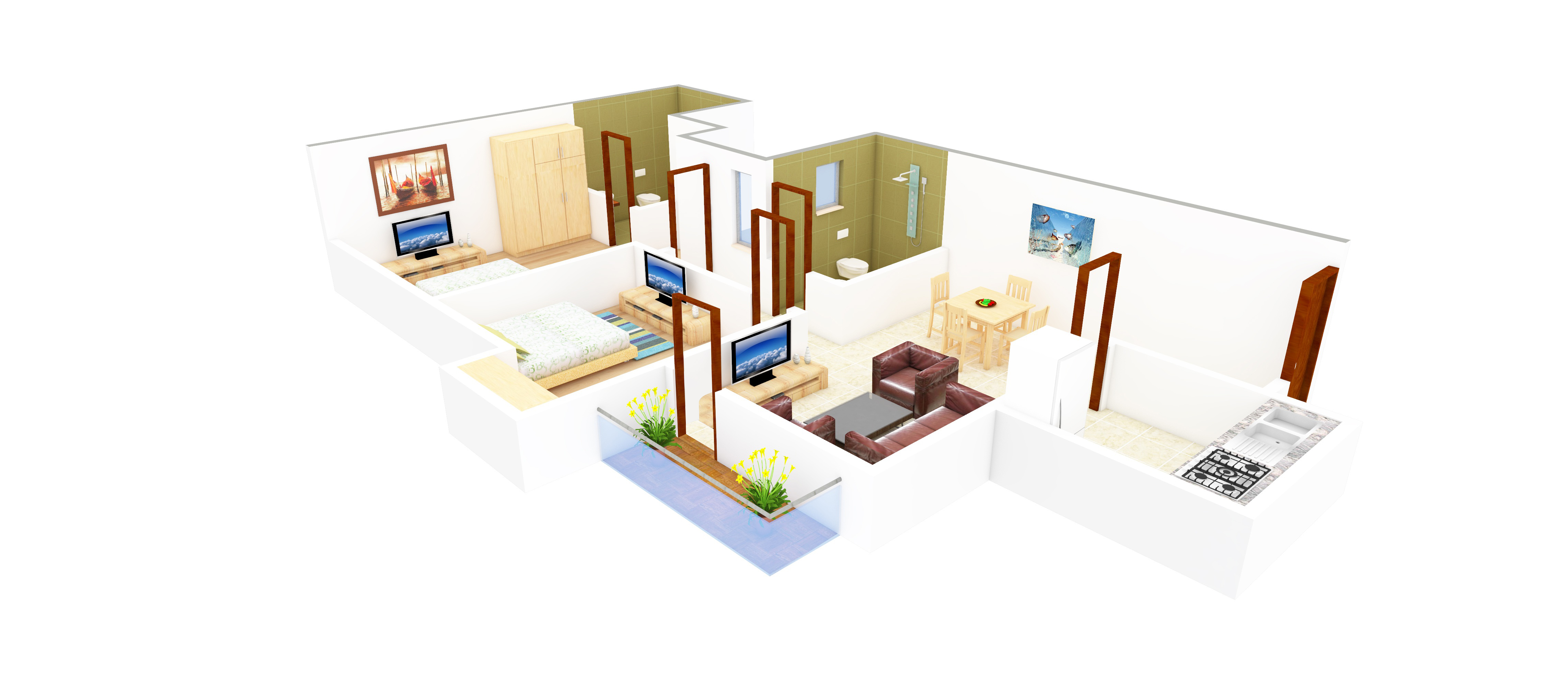 3DFloorPlan of Eldeco Hillside