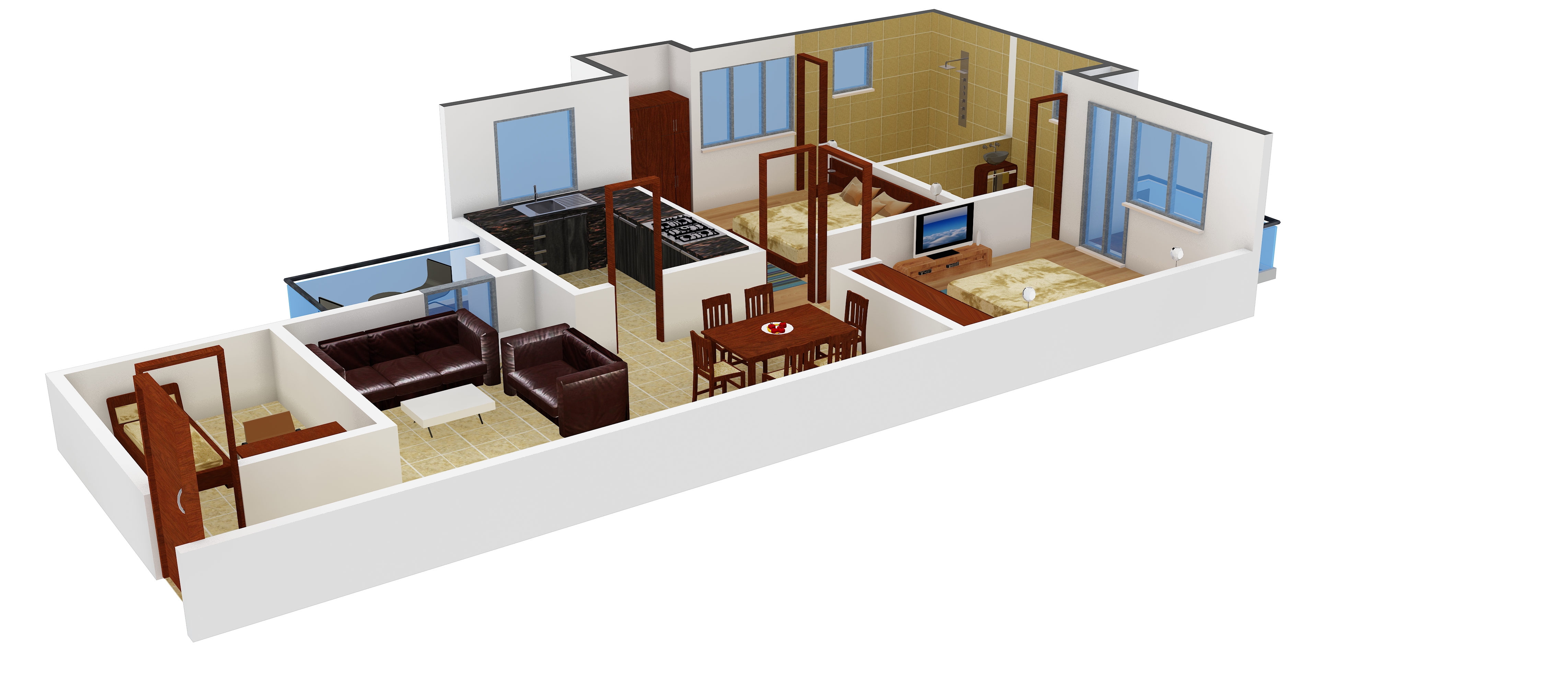 3DFloorPlan of Eldeco Hillside