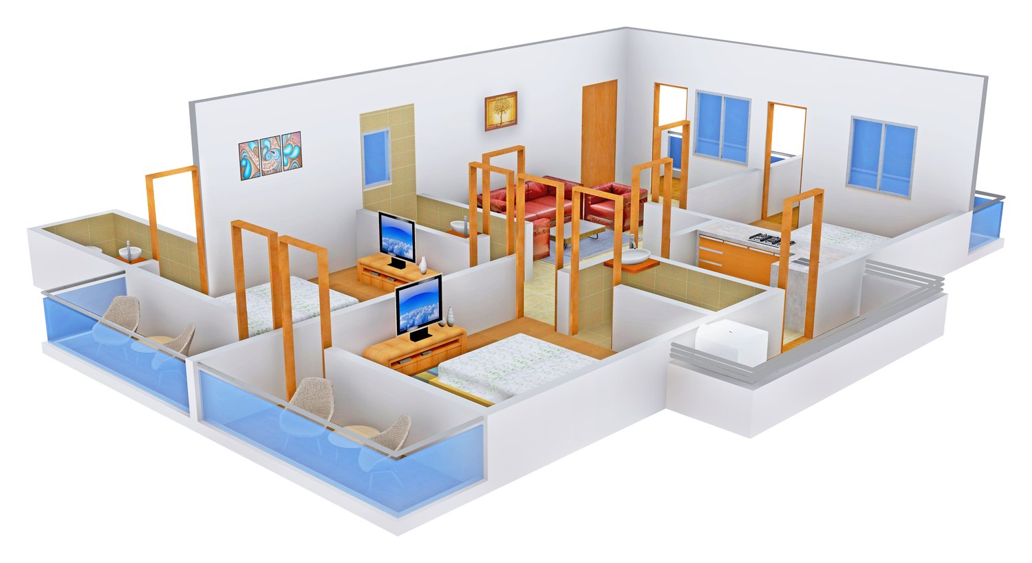 3DFloorPlan of EAPL Sri Tirumala Splendor