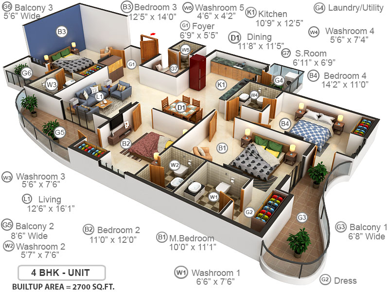 3DFloorPlan of Dasnac The Jewel of Noida