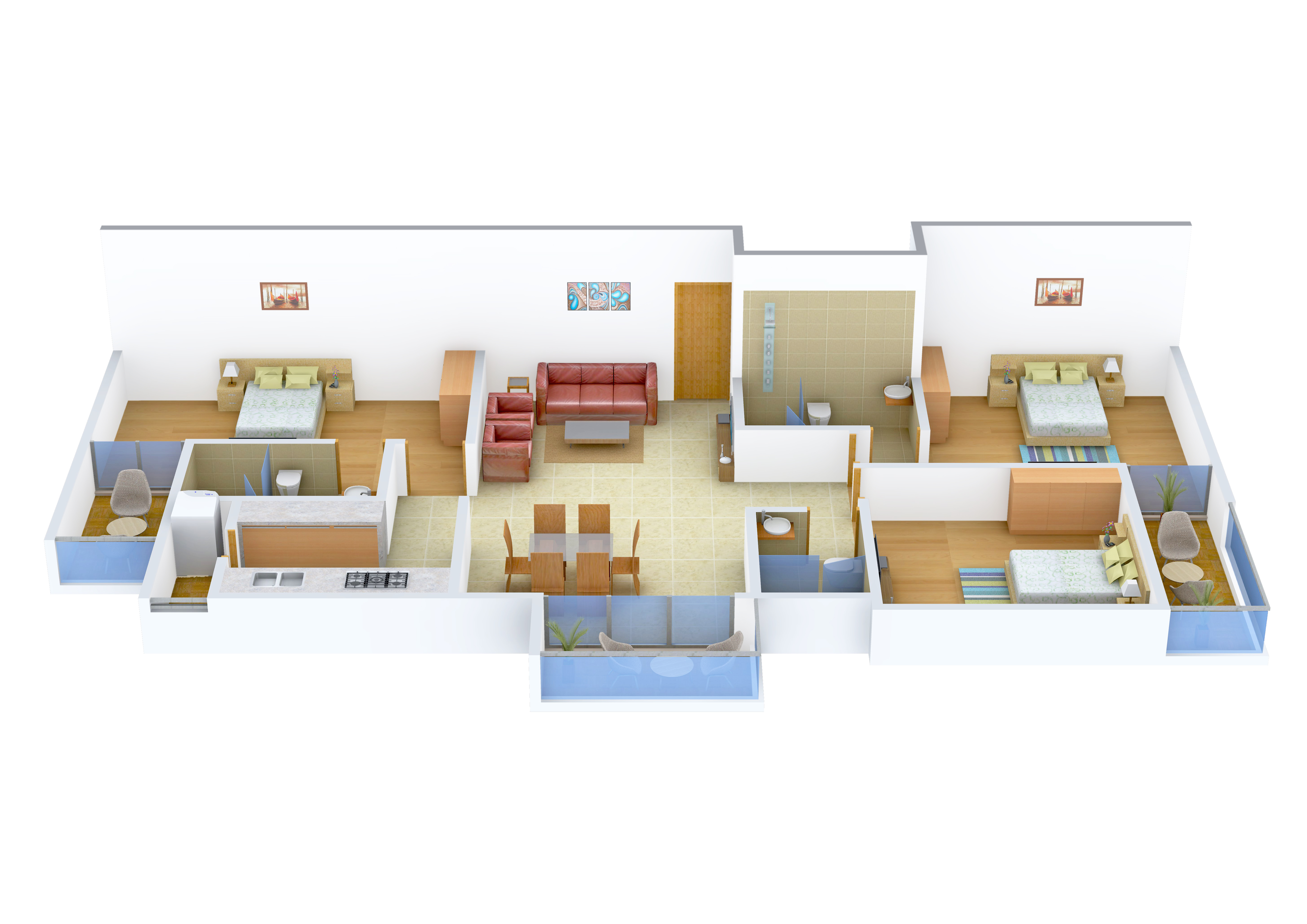 3DFloorPlan of Samruddhi North Square
