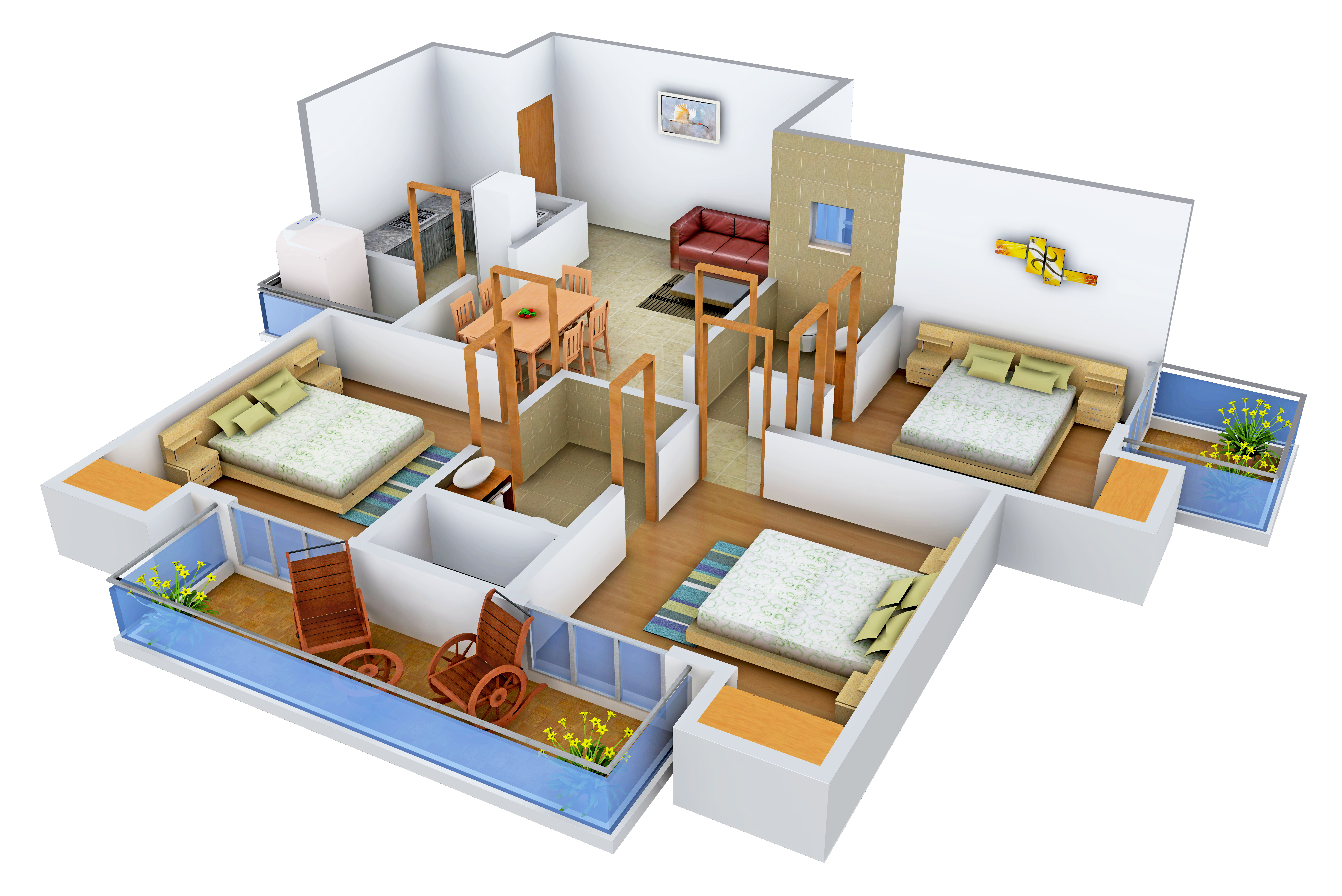 3DFloorPlan of Maxheights Aravali One