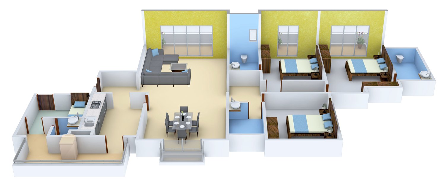 3DFloorPlan of Vatika Sovereign Next