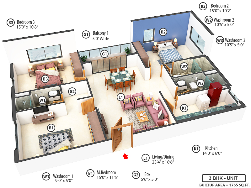 3DFloorPlan of Siddha Nirvana