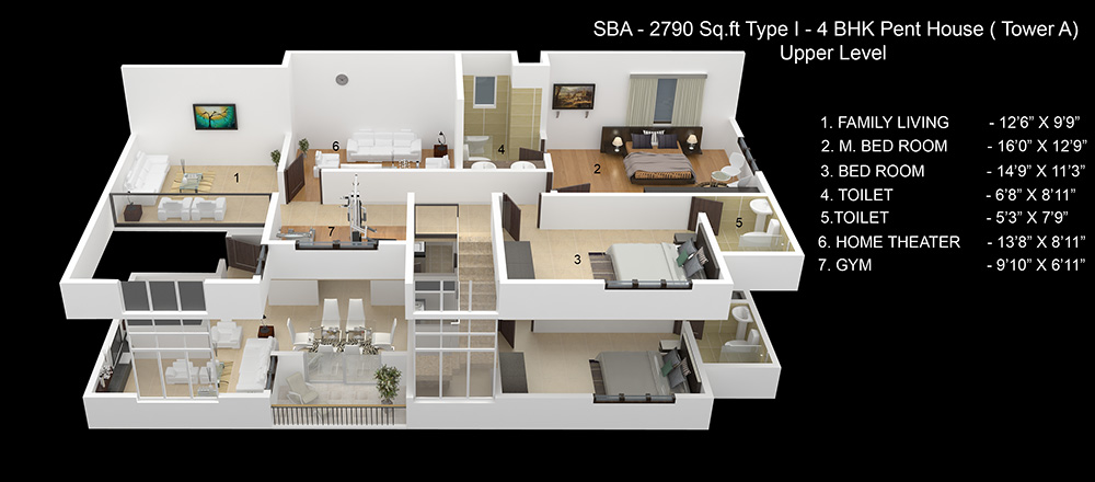 Upper Level Penthouse Plan