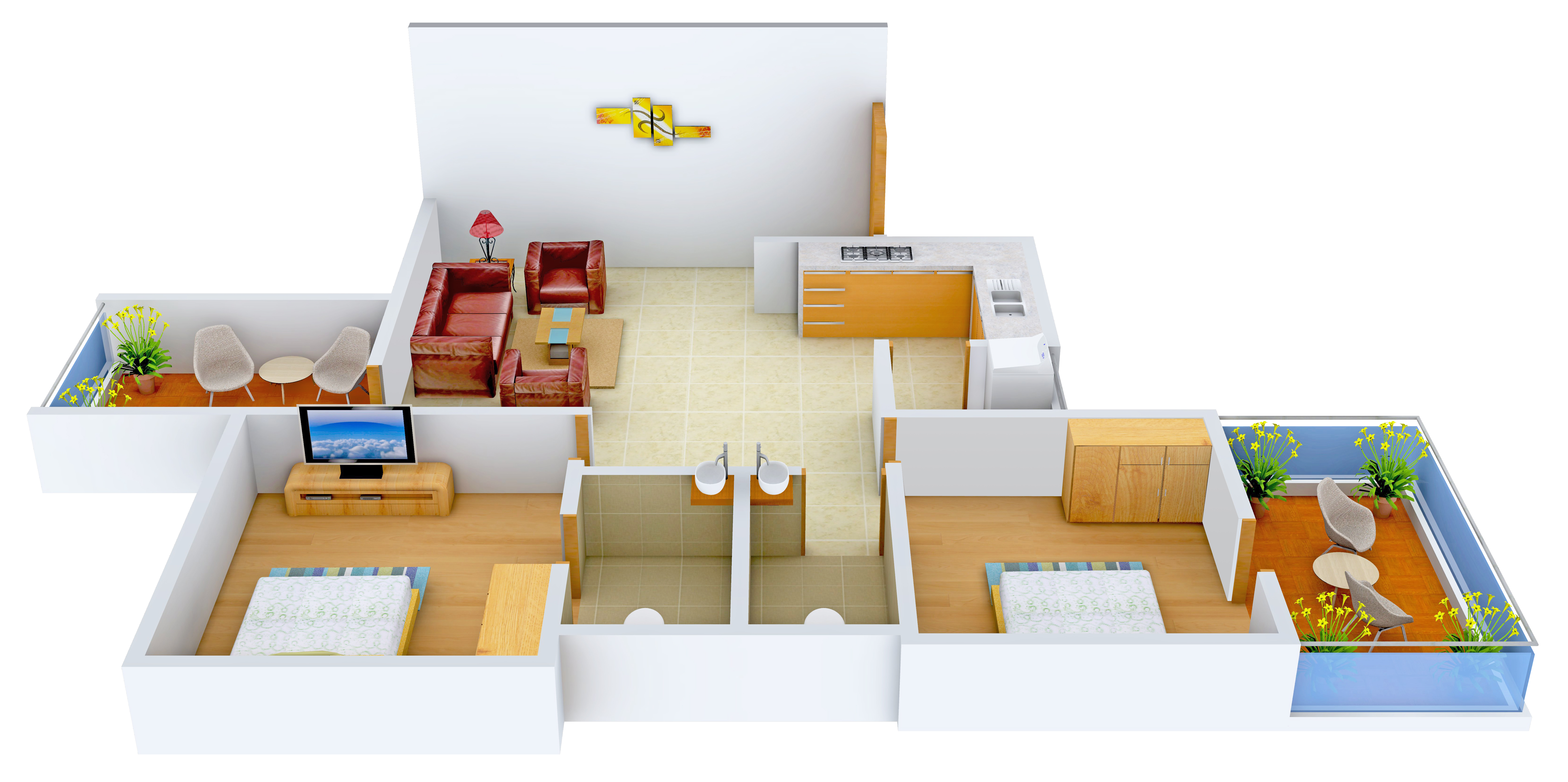 3DFloorPlan of Kohinoor Ambrosia