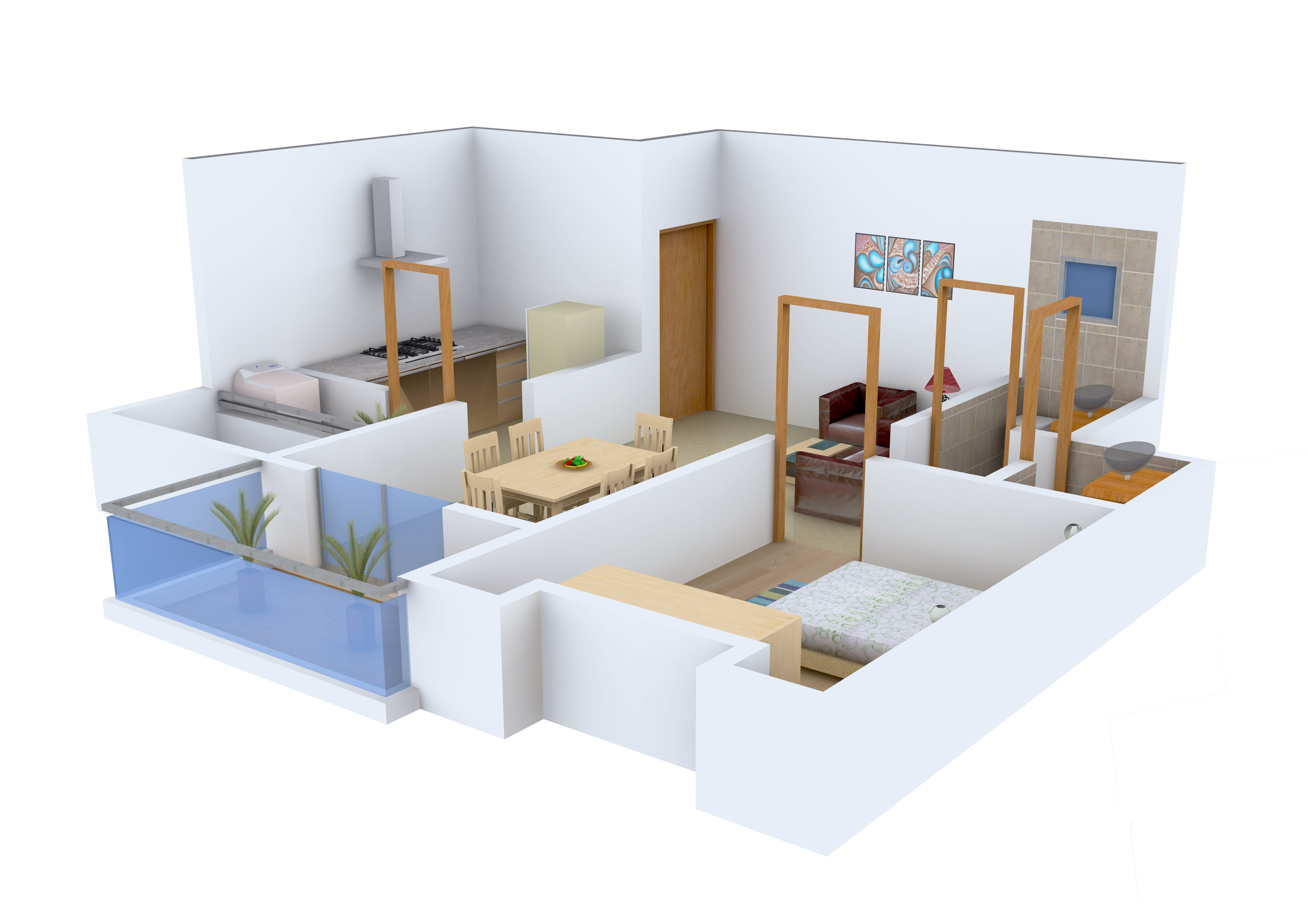 3DFloorPlan of ABC Gulmohar County