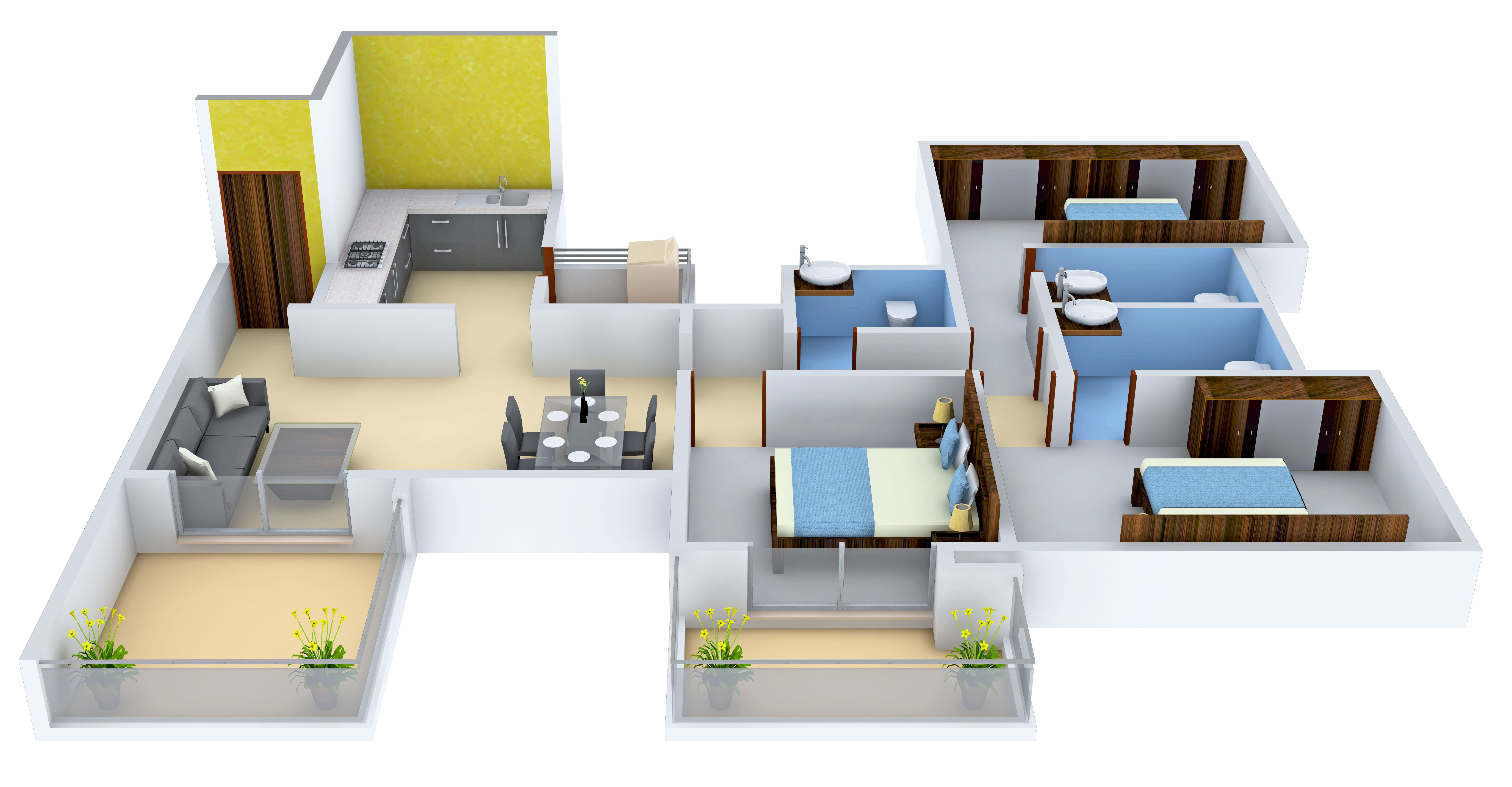 3DFloorPlan of Kumar Pinakin Pune