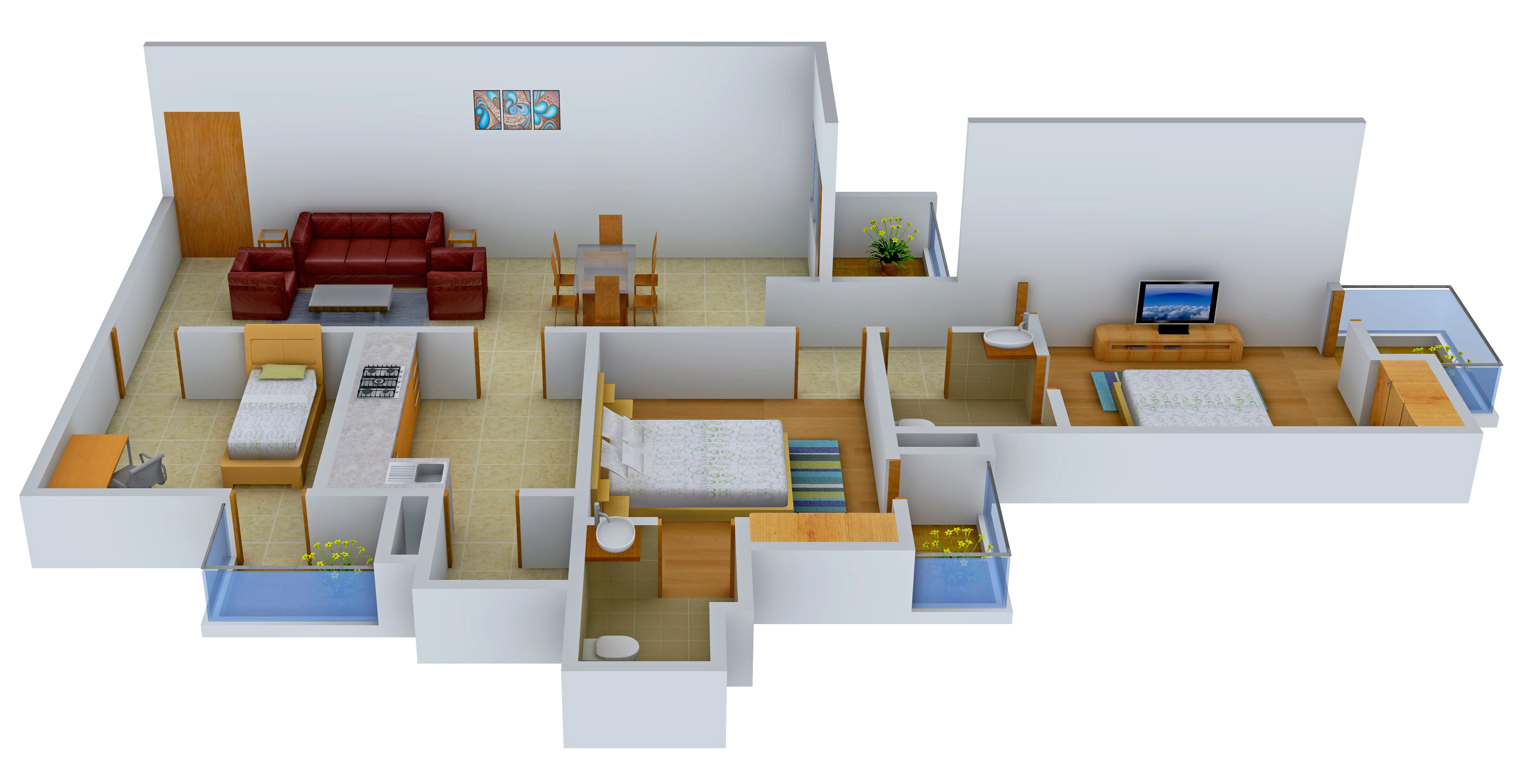 3DFloorPlan of Logix Blossom County
