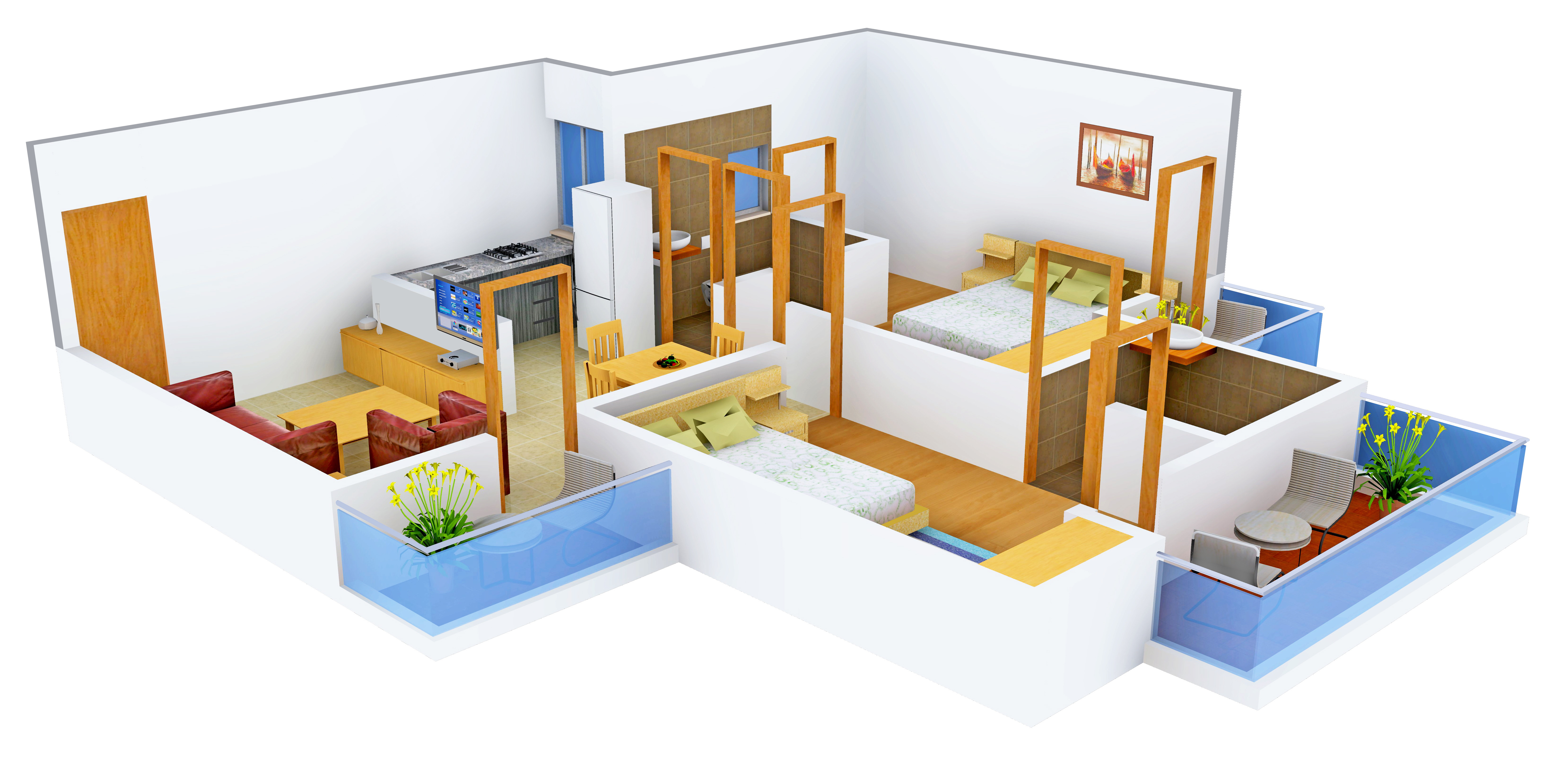 3DFloorPlan of Gaurs 6th Avenue