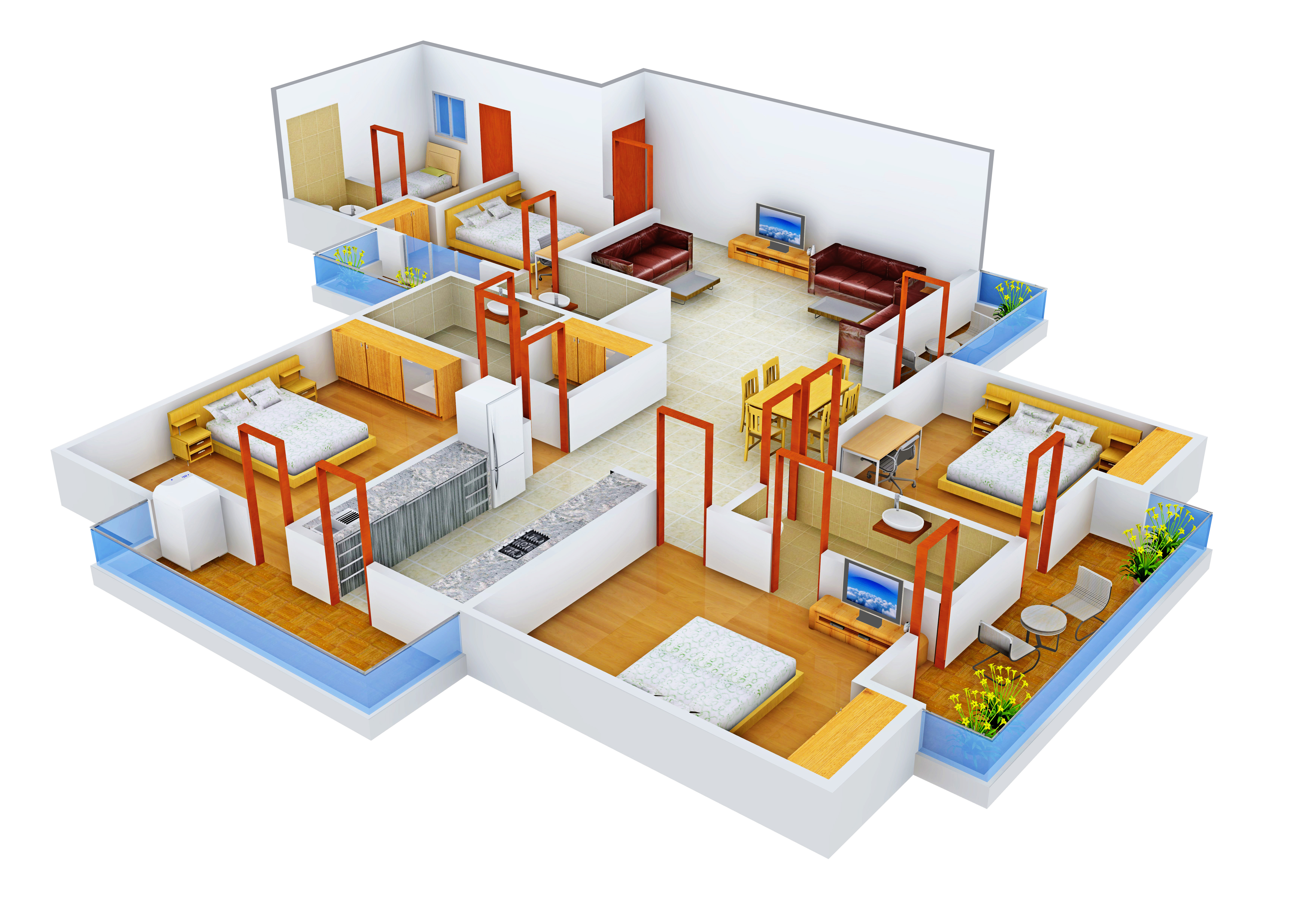 3DFloorPlan of Gaurs 6th Avenue