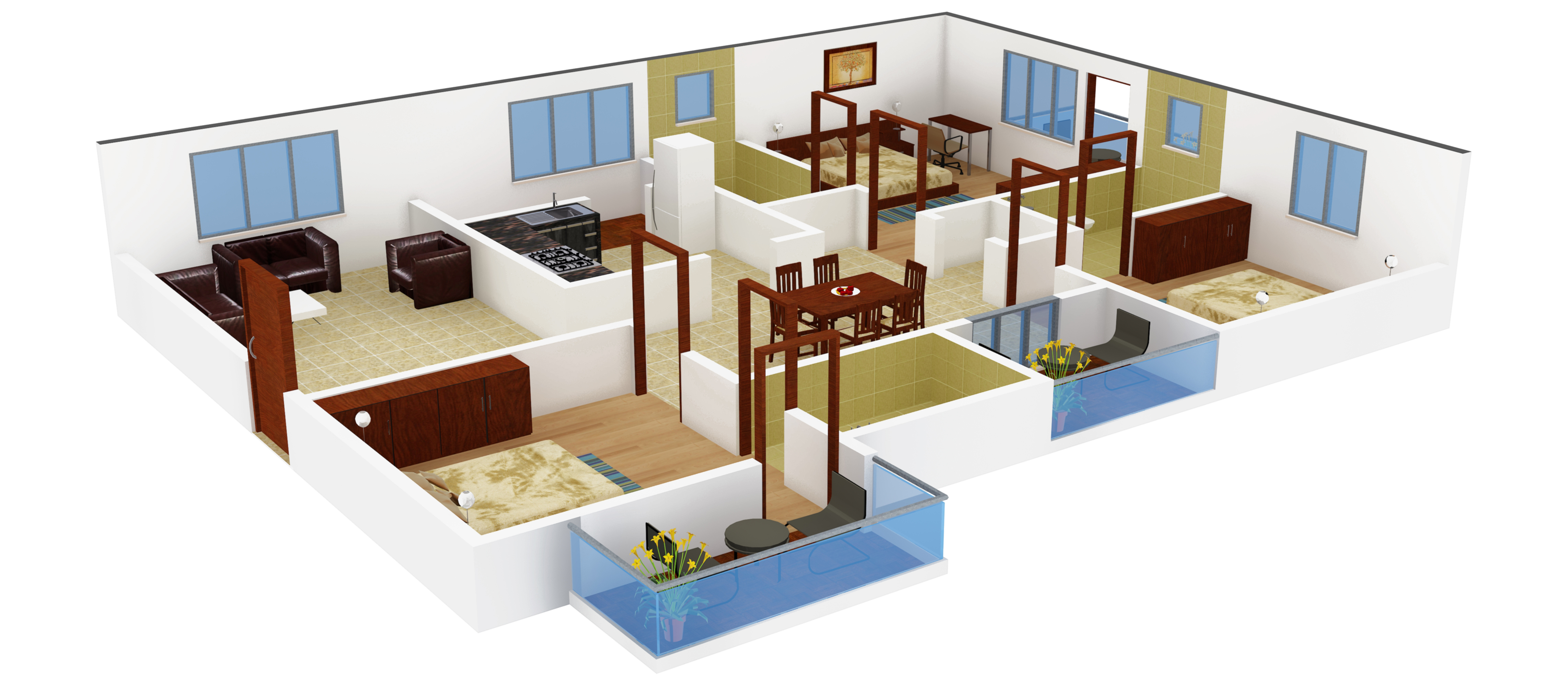 3DFloorPlan of Sraddha White Cliff