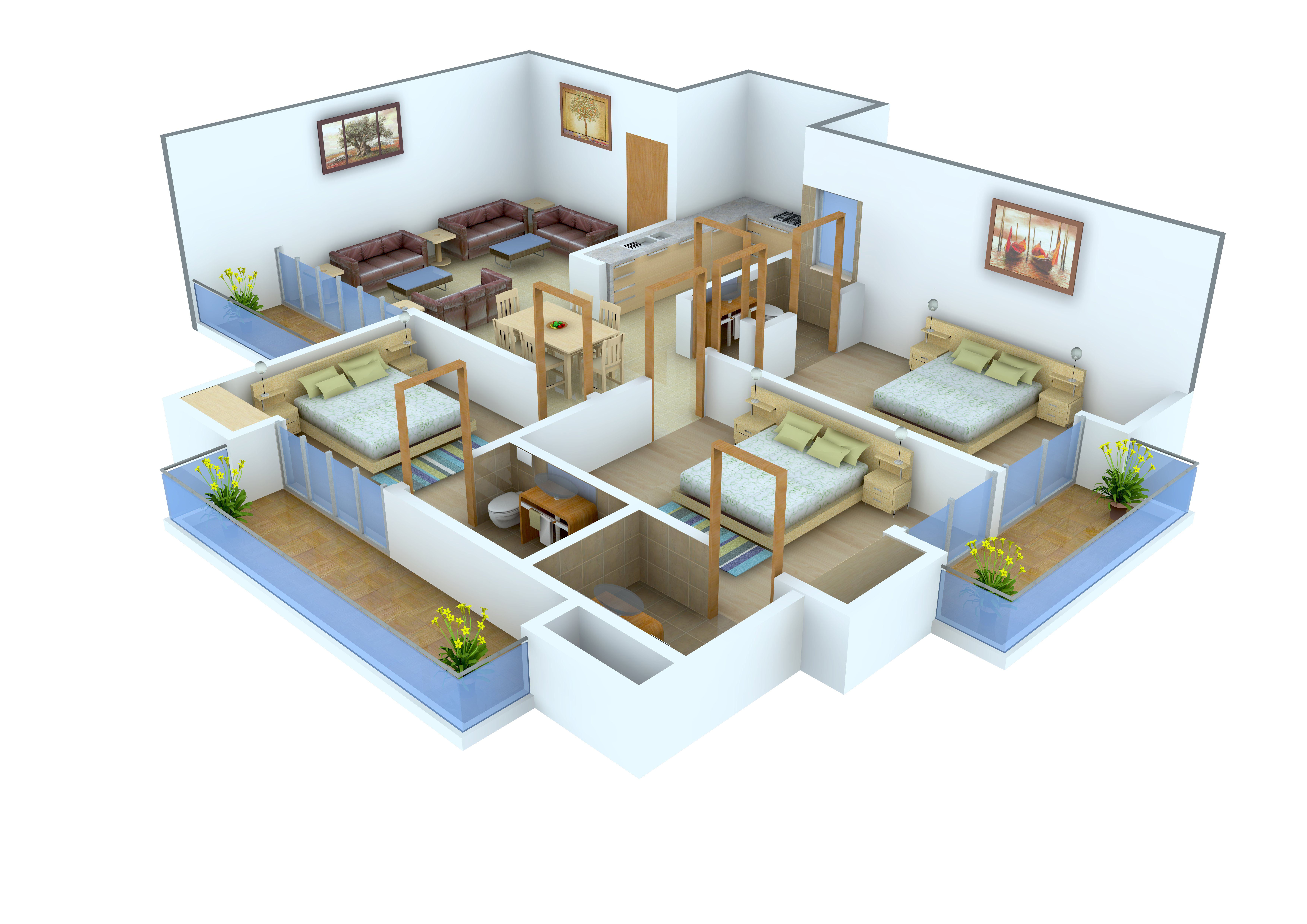 3DFloorPlan of Sarvottam KSN Square