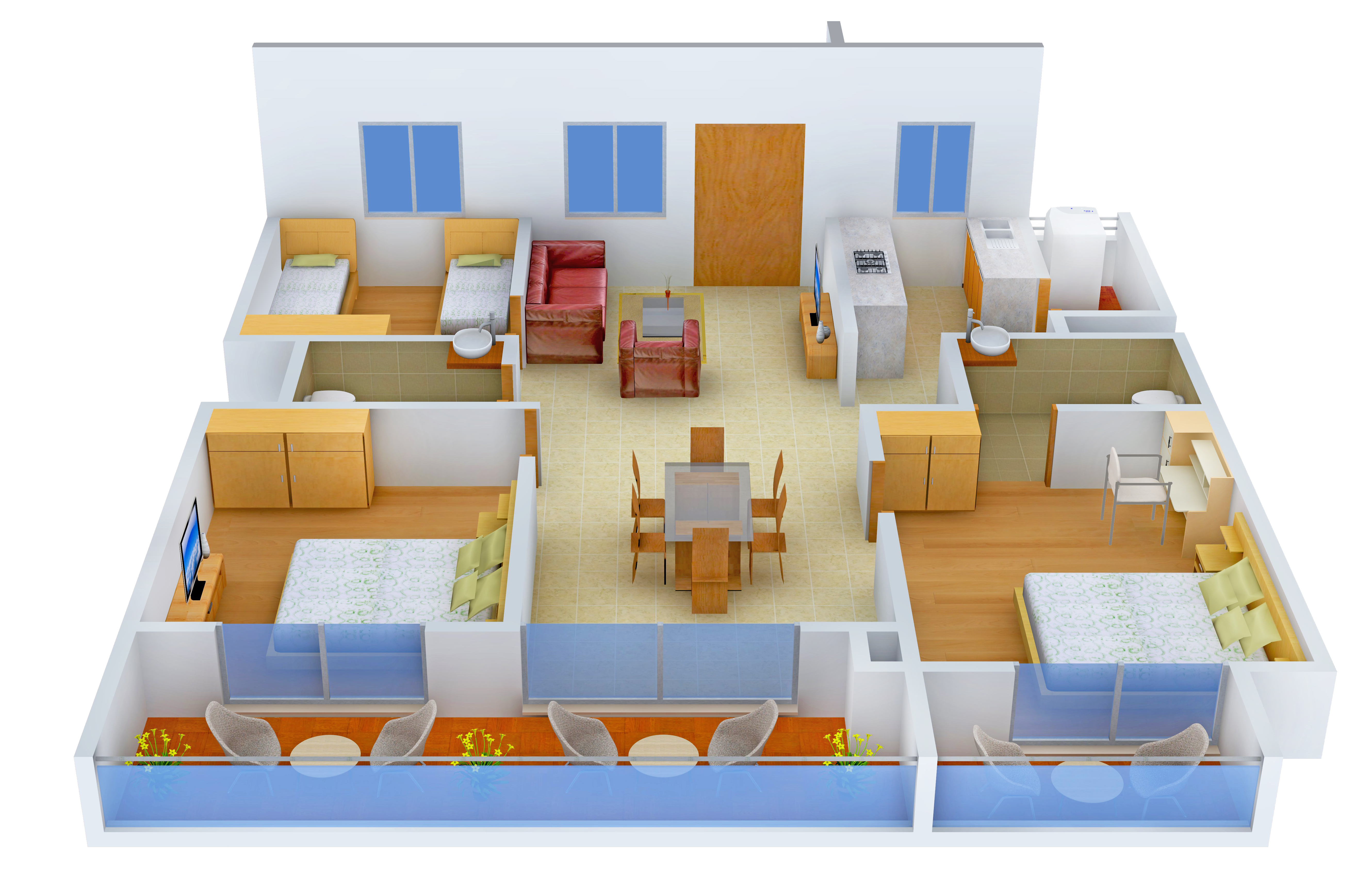 3DFloorPlan of Surya Shakti Green Lands 80 Trees