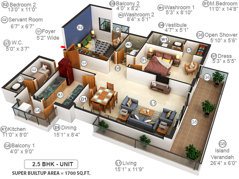 3DFloorPlan of Puri Emerald Bay