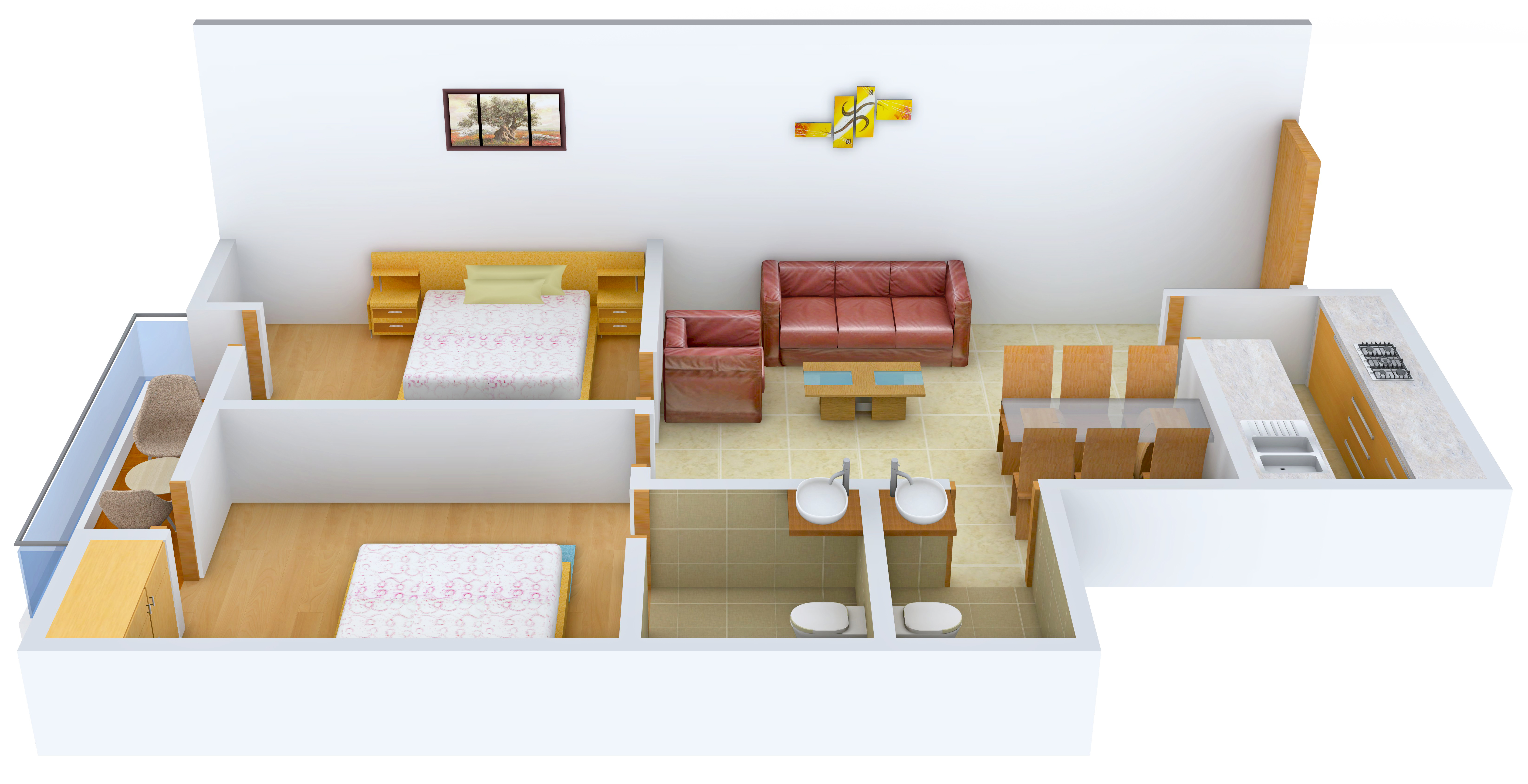 3DFloorPlan of Omaxe New Heights