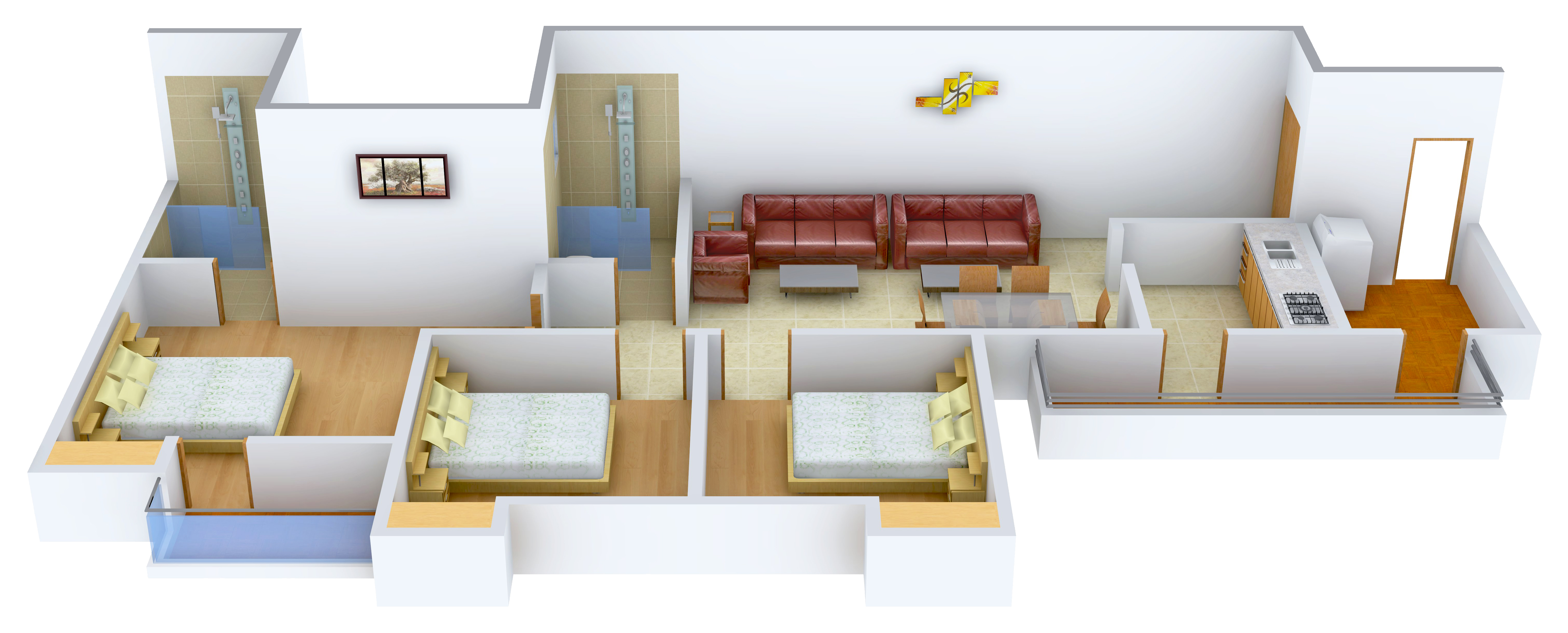 3DFloorPlan of Omaxe New Heights