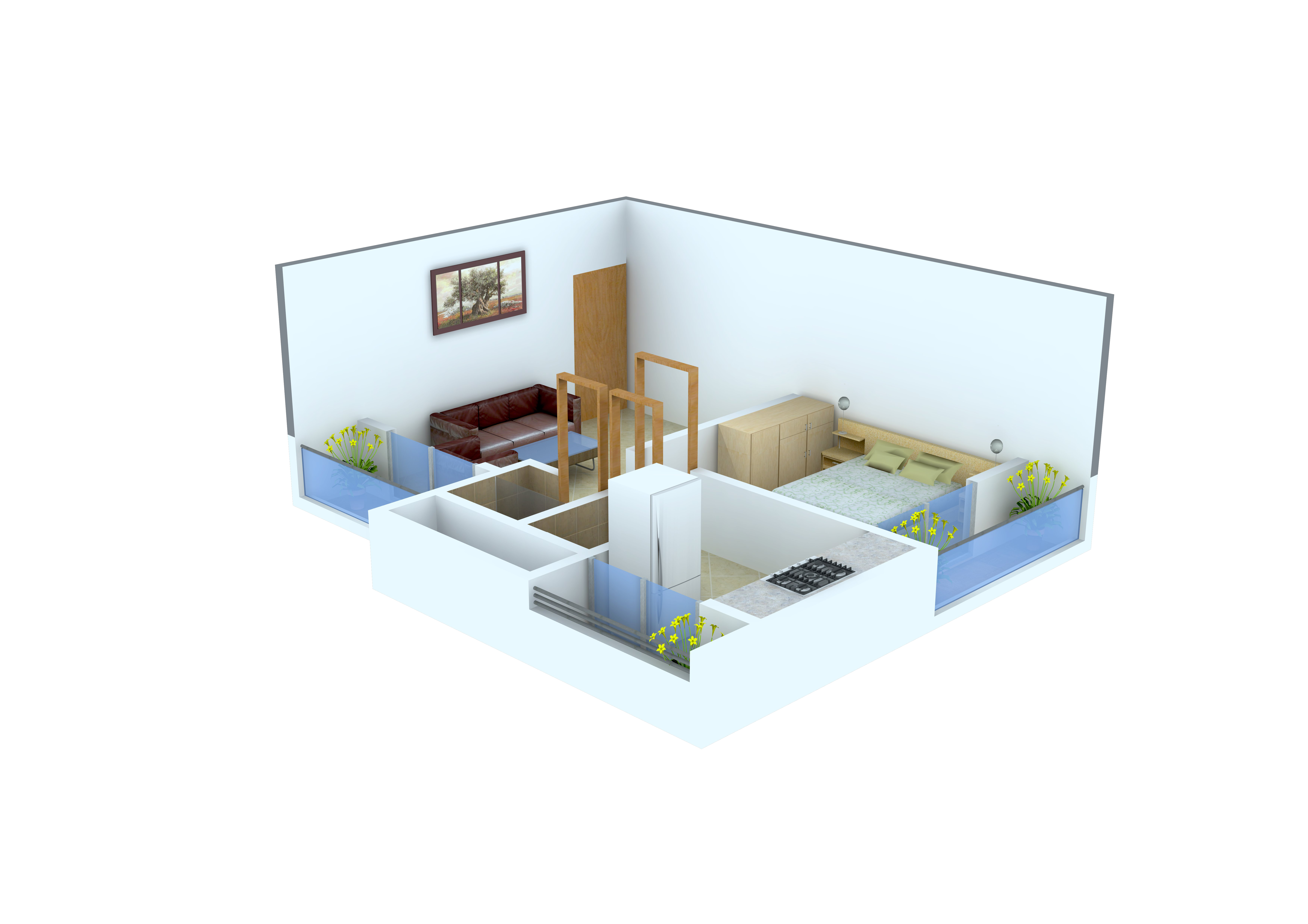 3DFloorPlan of Ganesha Sai Ashiyana