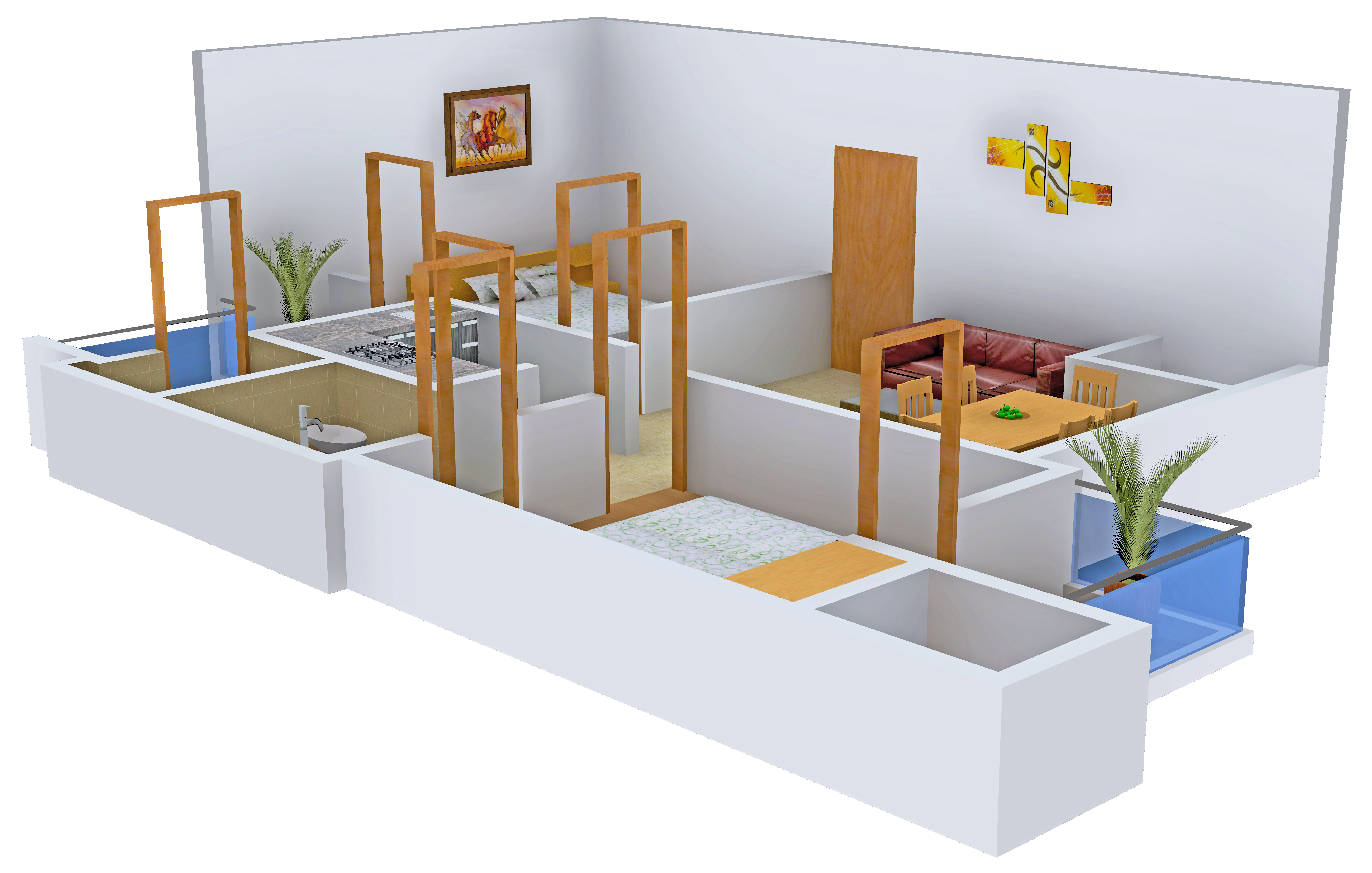 3DFloorPlan of Green Residency