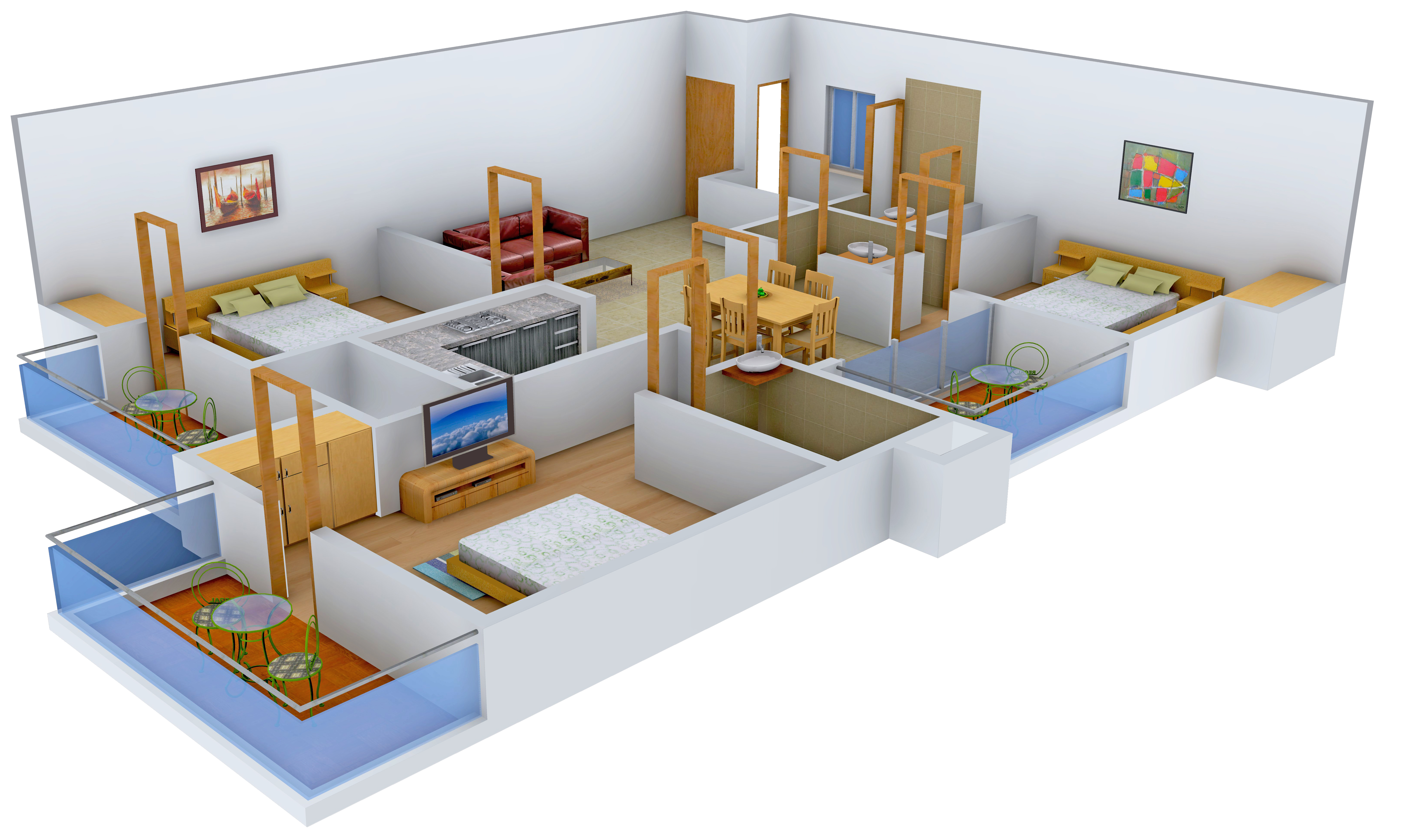 3DFloorPlan of Green Residency