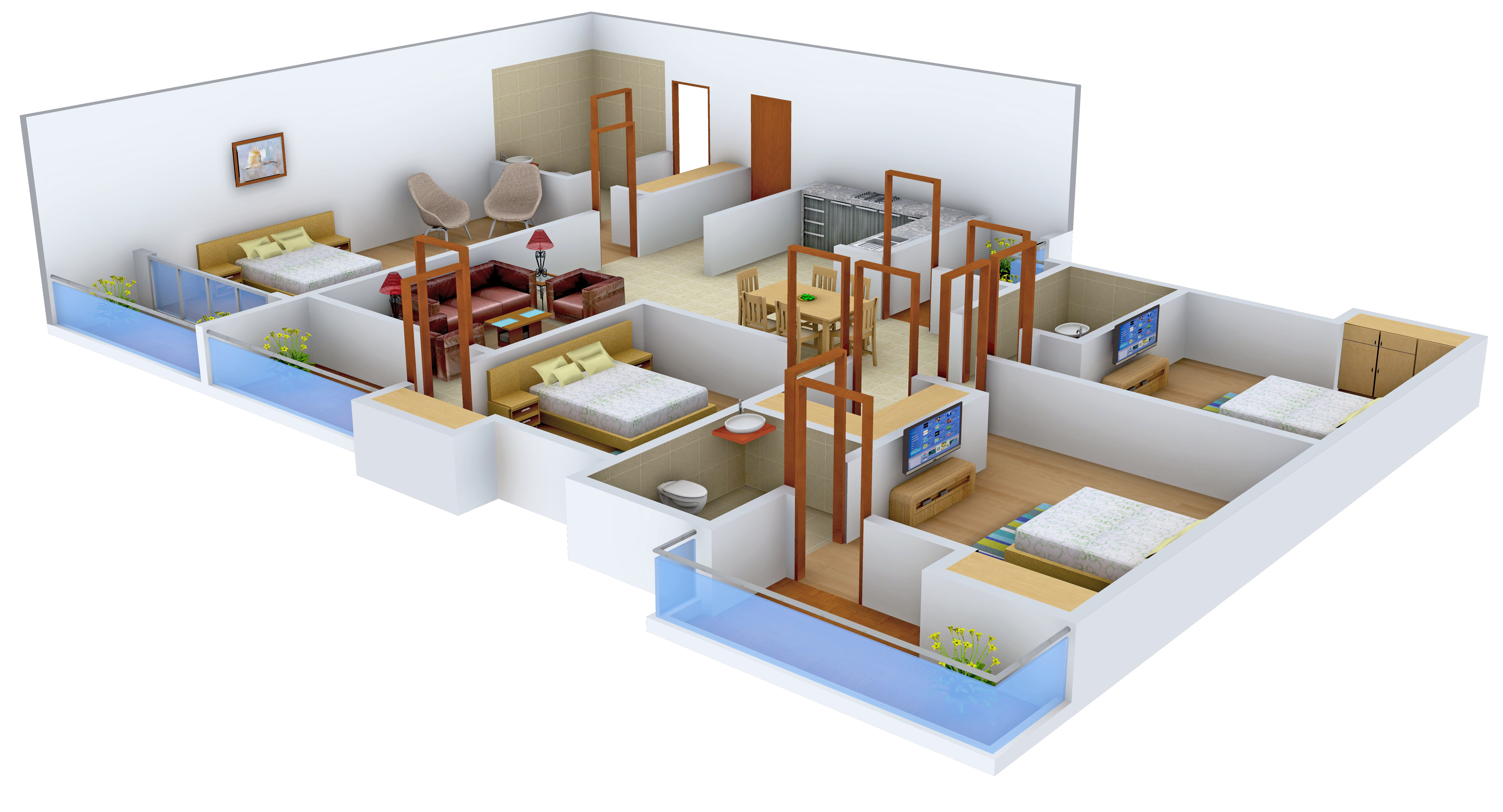 3DFloorPlan of Green Residency