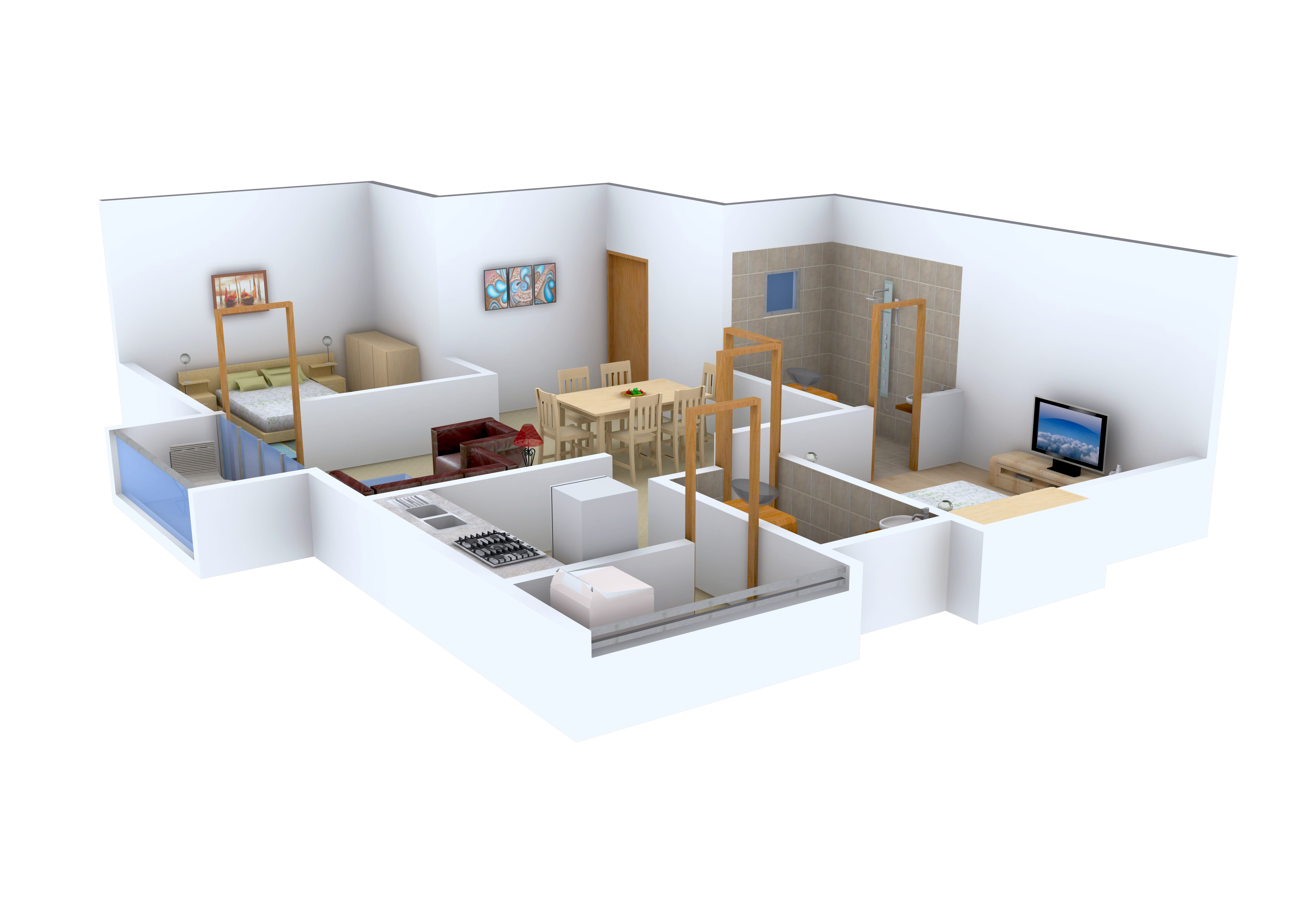 3DFloorPlan of Sree Raja Rajeshwari Vista Heights