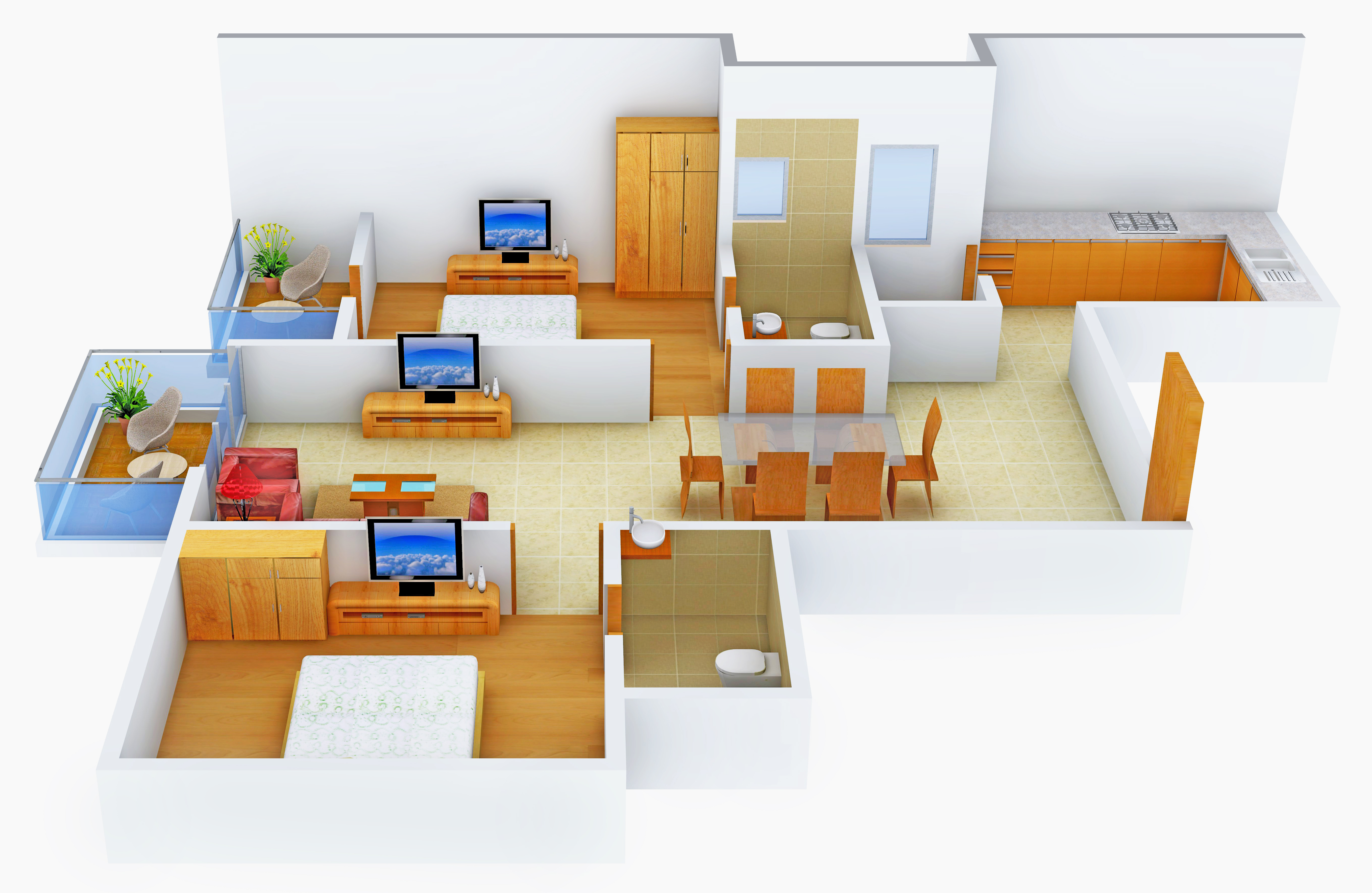 3DFloorPlan of Unishire Atrium