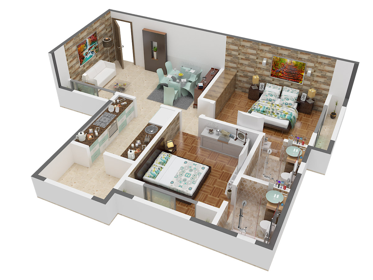 3DFloorPlan of Goyal Orchid Whitefield
