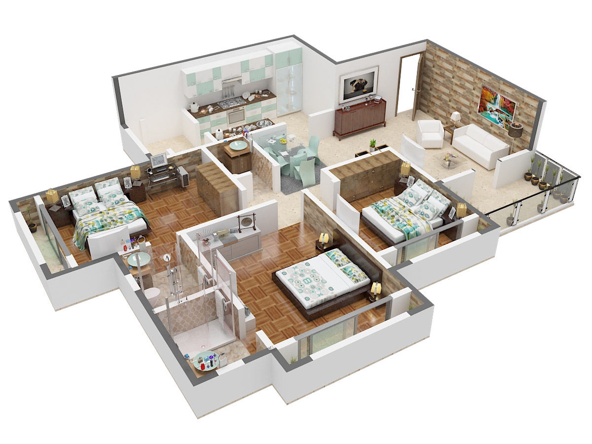 3DFloorPlan of Goyal Orchid Whitefield